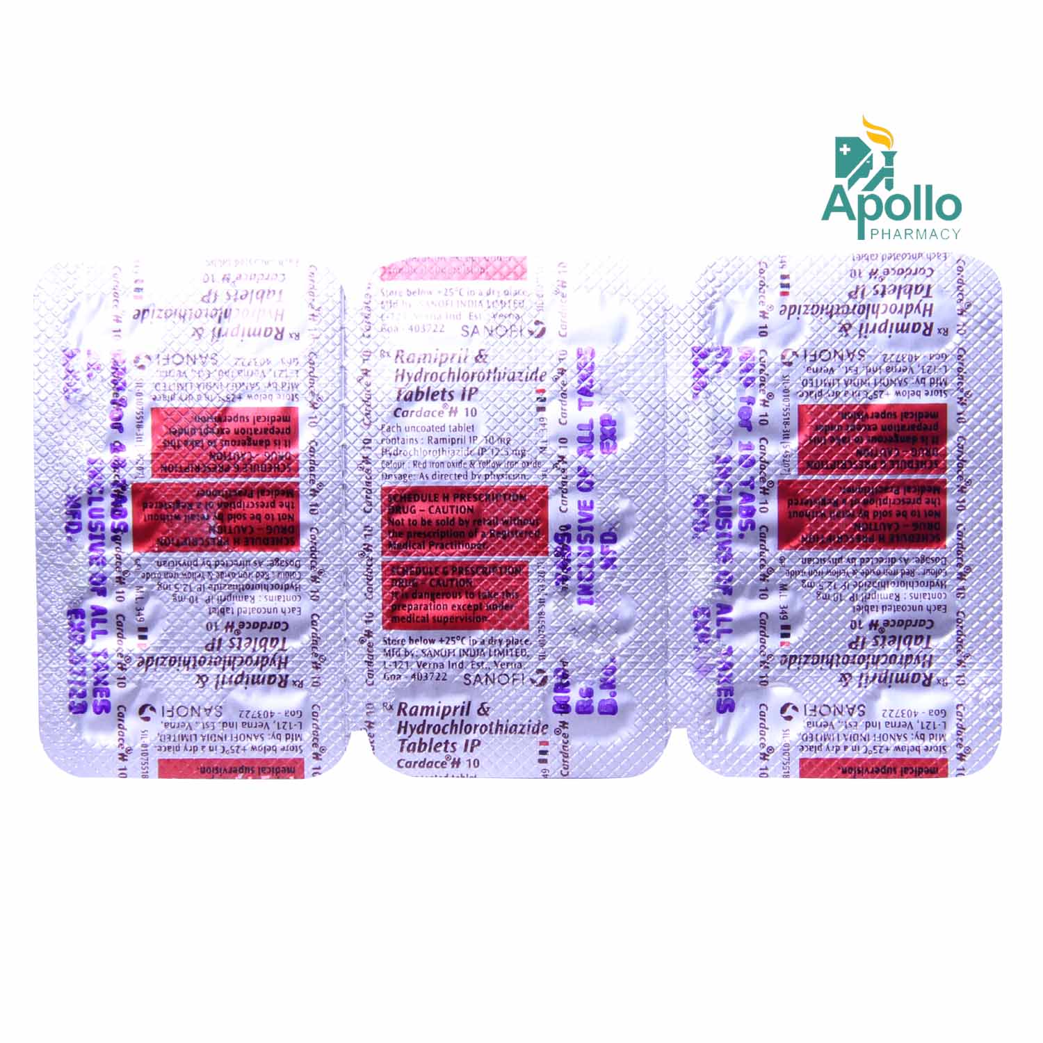 Cardace H 10 Tablet 10's, Pack of 10 Cardace H 10 Tablet 10's, Pack of 10