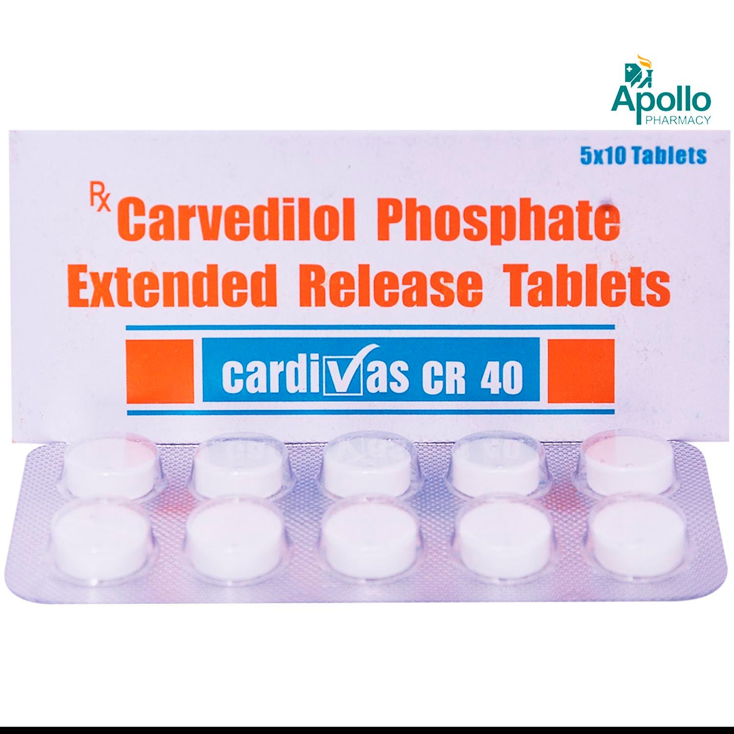 Cardivas CR 40 Tablet 10's, Pack of 10 TABLETS Cardivas CR 40 Tablet 10's, Pack of 10 TABLETS