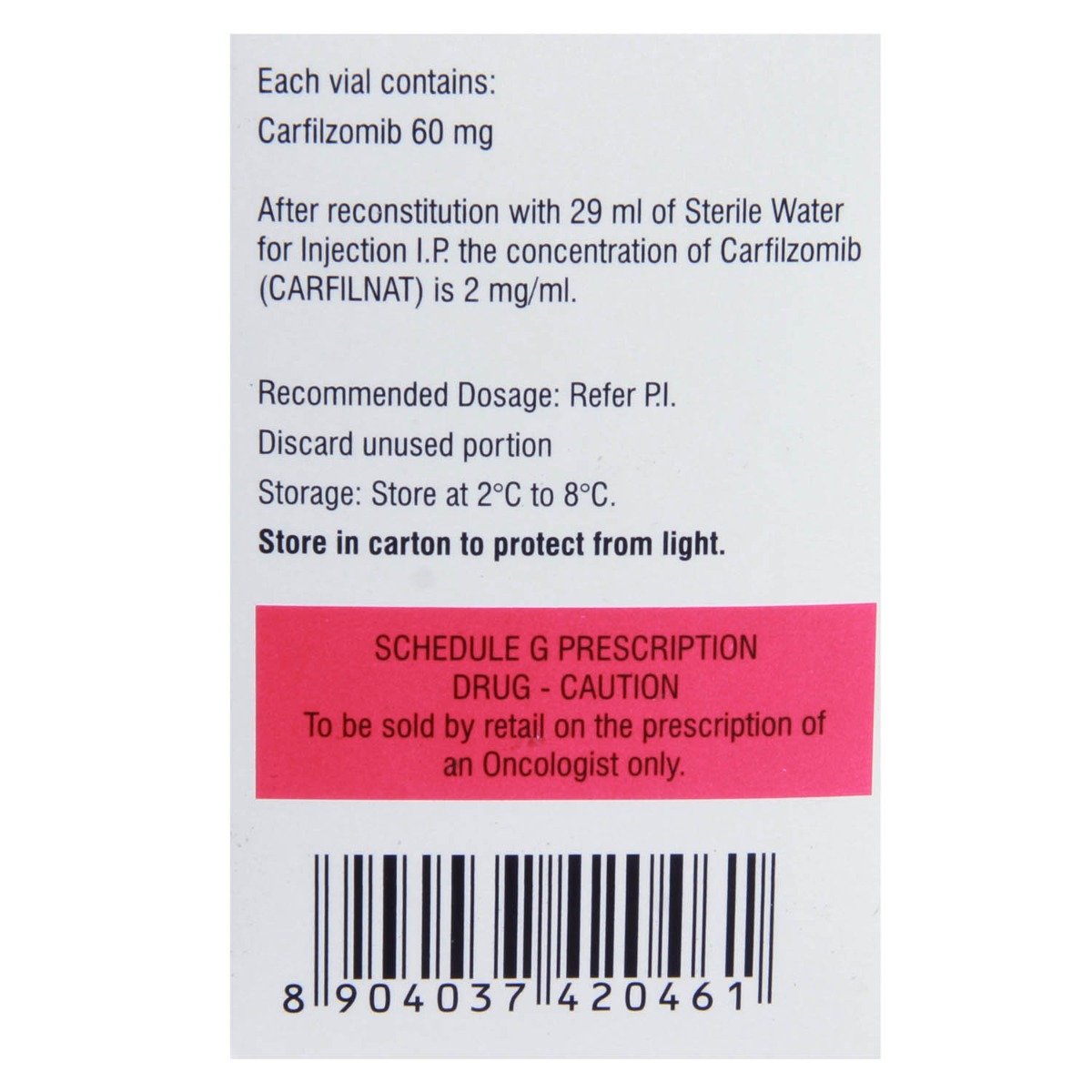 Carfilnat 60Mg Inj, Pack of 1 Injection Carfilnat 60Mg Inj, Pack of 1 Injection