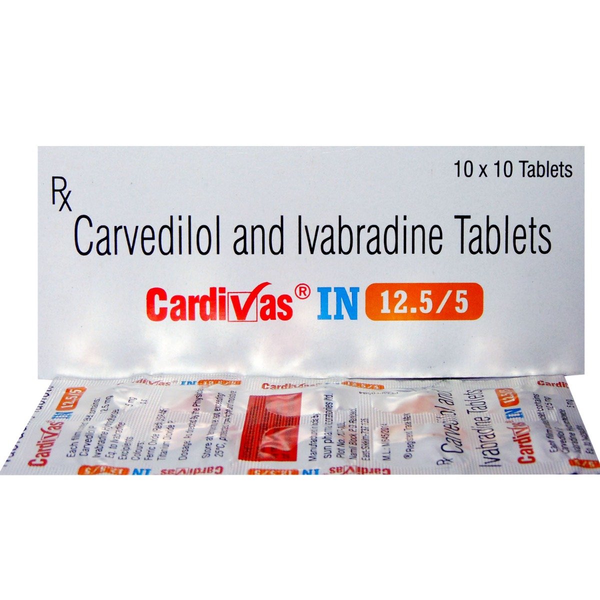 Cardivas IN 12.5 mg/5 mg Tablet 10's, Pack of 10 TabletS Cardivas IN 12.5 mg/5 mg Tablet 10's, Pack of 10 TabletS