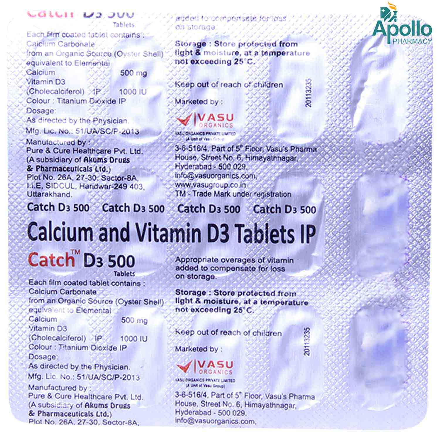 Catch D3 500 Tablet 15's, Pack of 15 Catch D3 500 Tablet 15's, Pack of 15