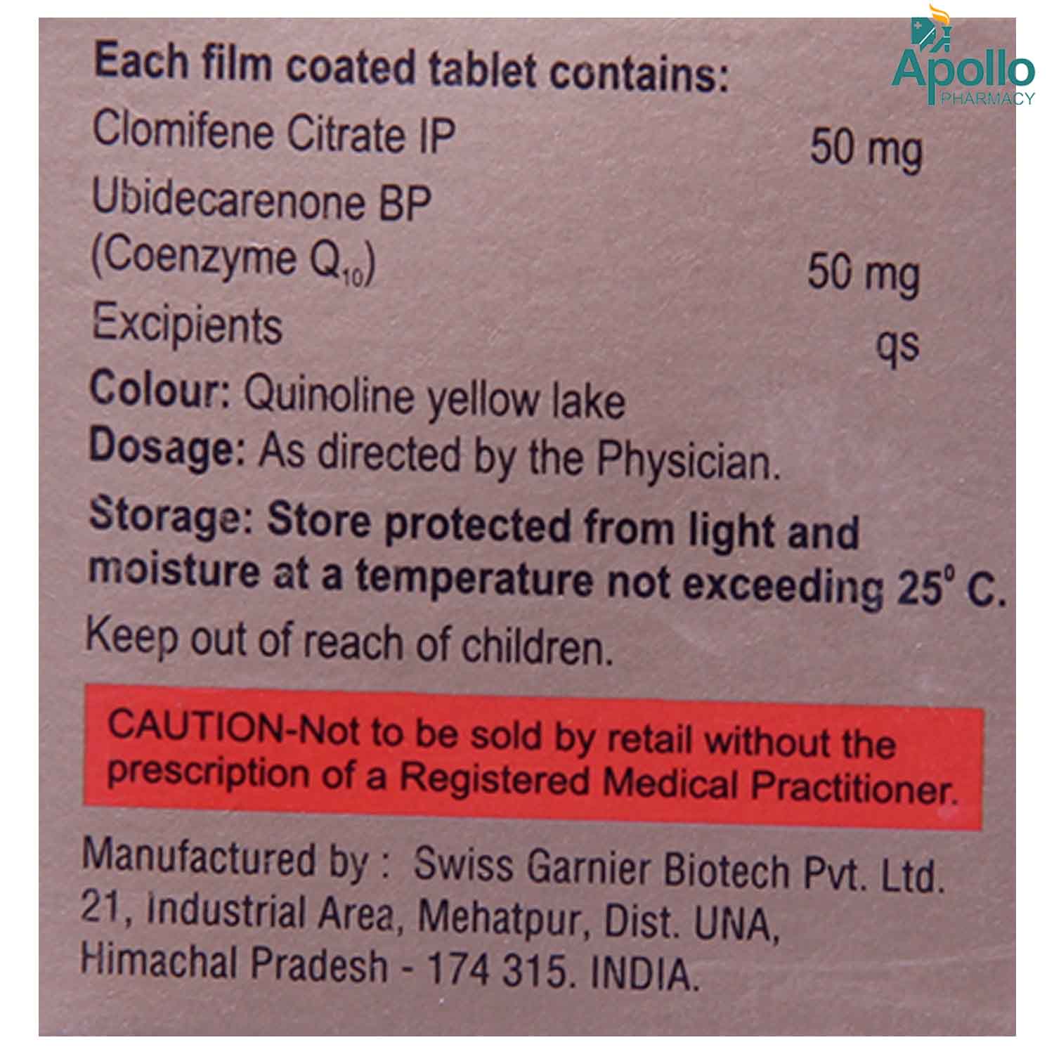 CCQ 50 Tablet 5's, Pack of 5 TABLETS CCQ 50 Tablet 5's, Pack of 5 TABLETS