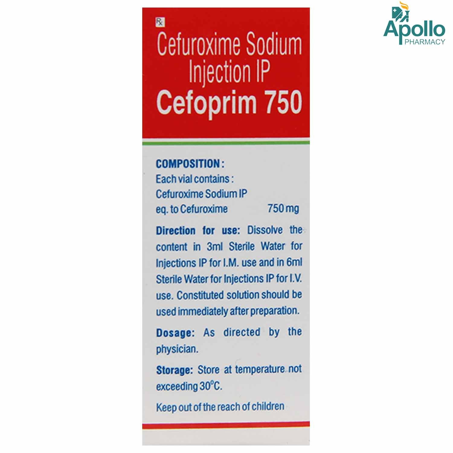 Cefoprim 750 mg Injection 1's, Pack of 1 Injection Cefoprim 750 mg Injection 1's, Pack of 1 Injection
