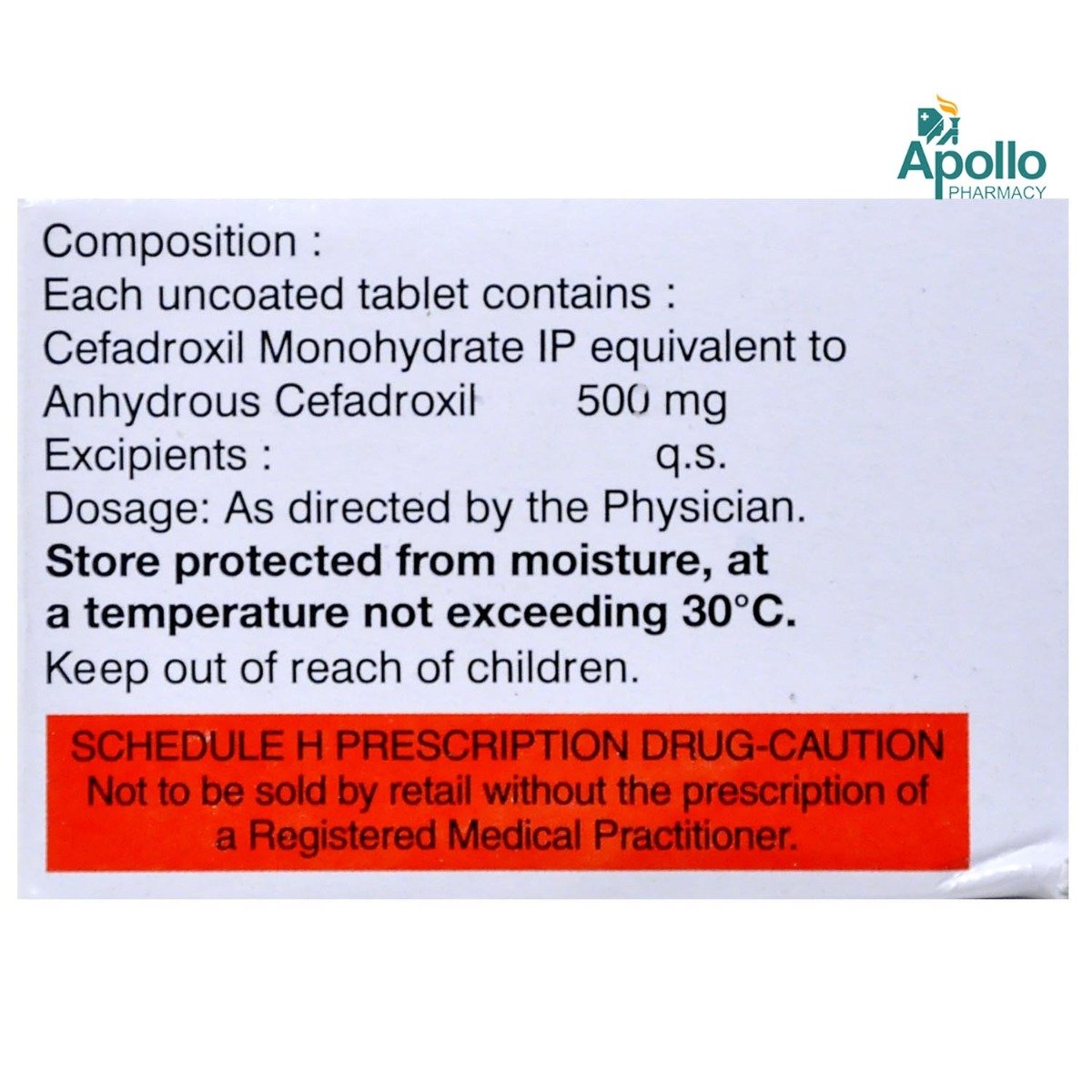 Cefadrox 500 mg Tablet 10's, Pack of 10 TABLETS Cefadrox 500 mg Tablet 10's, Pack of 10 TABLETS