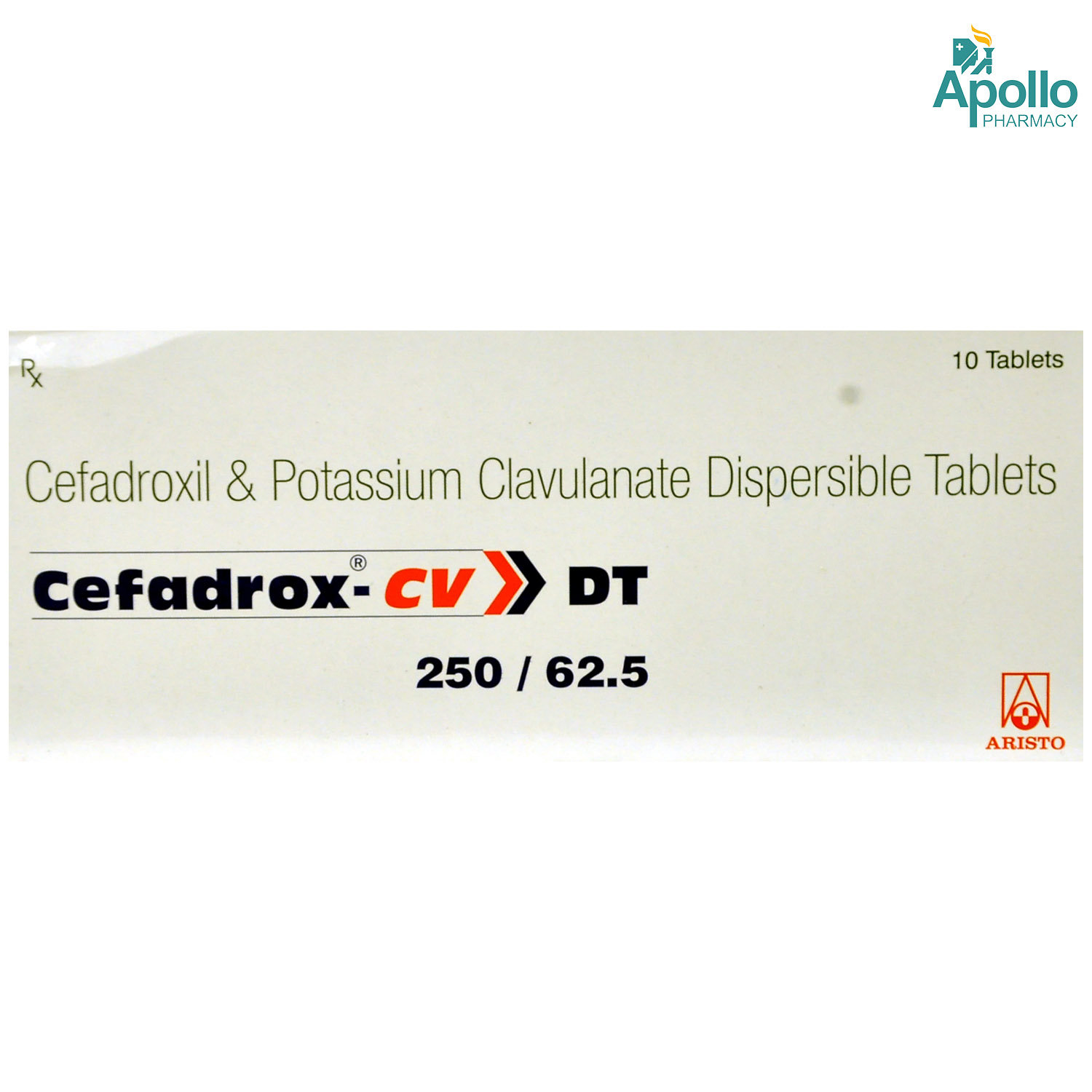 Cefadrox CV DT 250/62.5 Tablet 10's, Pack of 10 TABLETS Cefadrox CV DT 250/62.5 Tablet 10's, Pack of 10 TABLETS