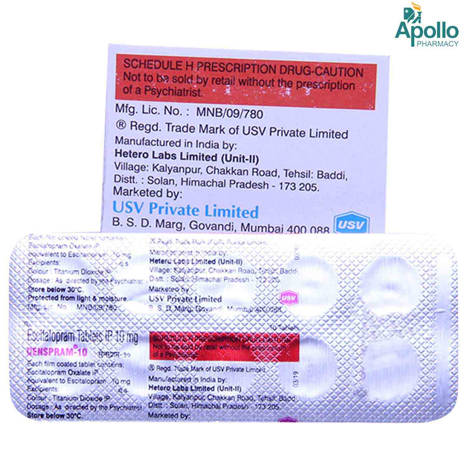 Censpram 10 Tablet 10's, Pack of 10 TABLETS Censpram 10 Tablet 10's, Pack of 10 TABLETS