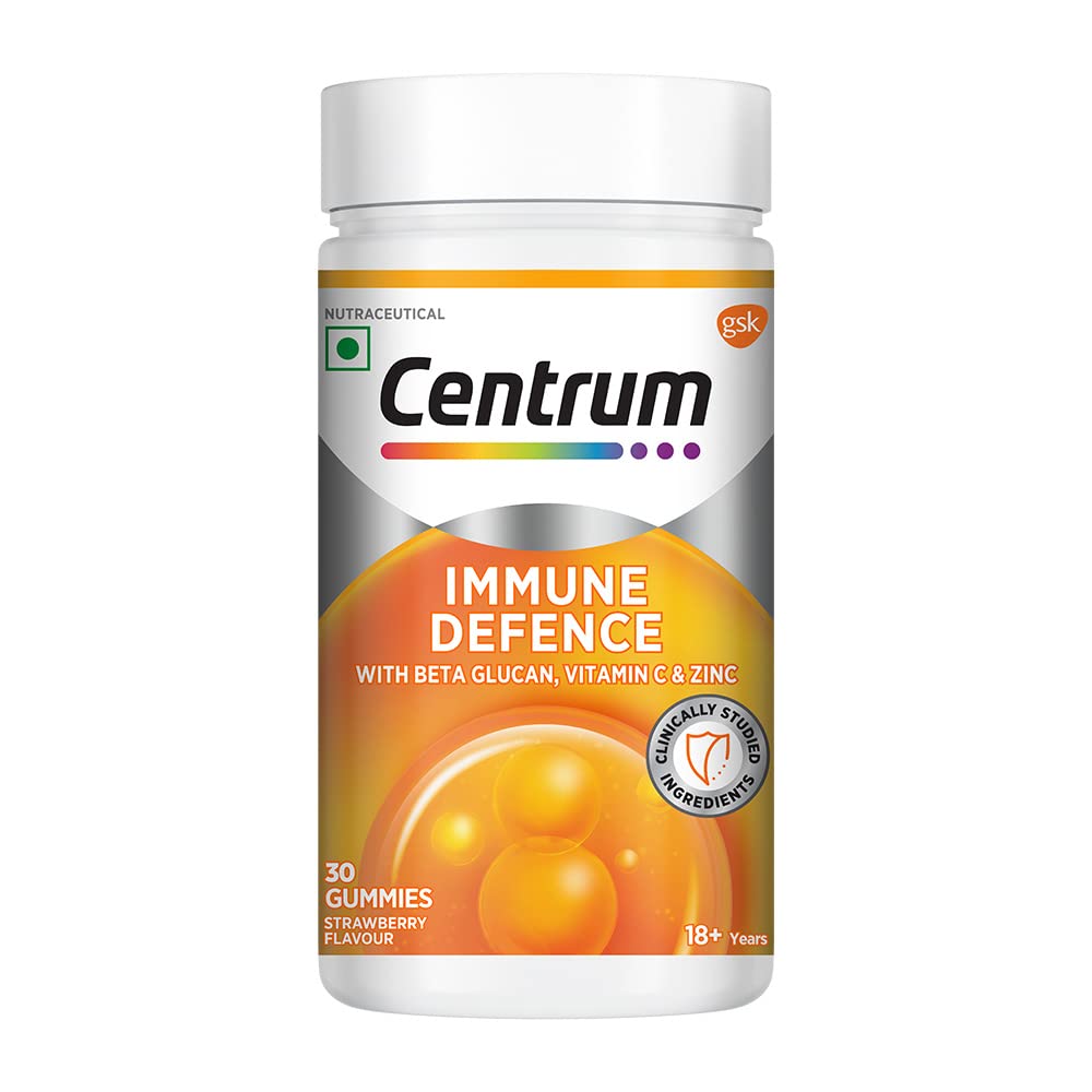 Centrum Immune Defence Strawberry Flavour with Beta Glucan, Vitamin C & Zinc, 30 Gummies, Pack of 1 Centrum Immune Defence Strawberry Flavour with Beta Glucan, Vitamin C & Zinc, 30 Gummies, Pack of 1