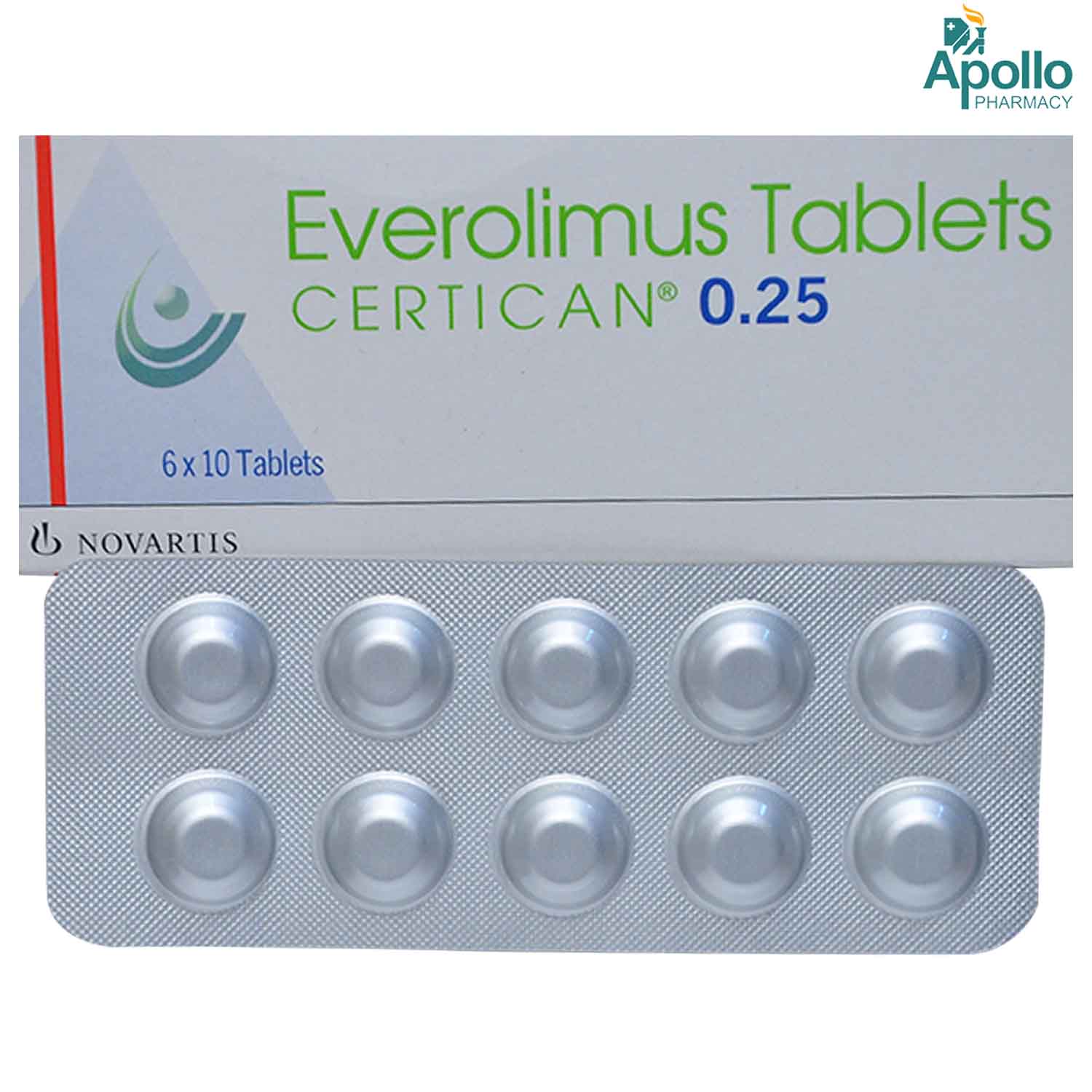 Certican 0.25 Tablet 10's, Pack of 10 TABLETS Certican 0.25 Tablet 10's, Pack of 10 TABLETS