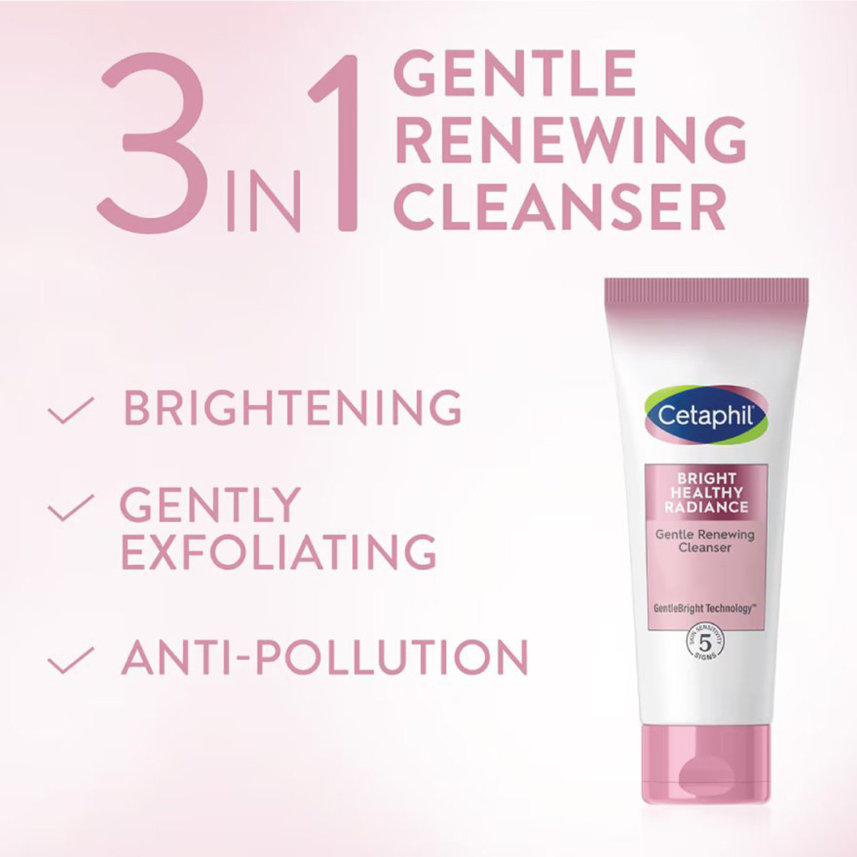 Cetaphil Bright Healthy Radiance Gentle Renewing Cleanser 100 gm | With Gentle Bright Technology, Vitamin E & Jojoba Beads| Brightening, Gentle Exfoliation and Anti-Pollution, Pack of 1 Cetaphil Bright Healthy Radiance Gentle Renewing Cleanser 100 gm | With Gentle Bright Technology, Vitamin E & Jojoba Beads| Brightening, Gentle Exfoliation and Anti-Pollution, Pack of 1