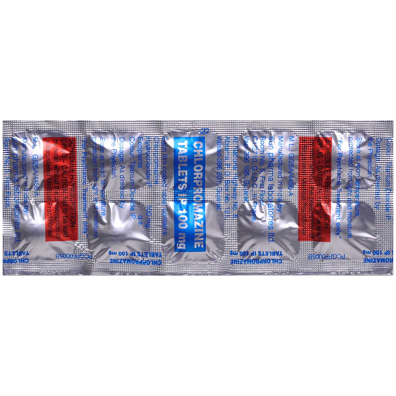 Chlorpromazine 100 Tablet 10's, Pack of 10 TABLETS Chlorpromazine 100 Tablet 10's, Pack of 10 TABLETS