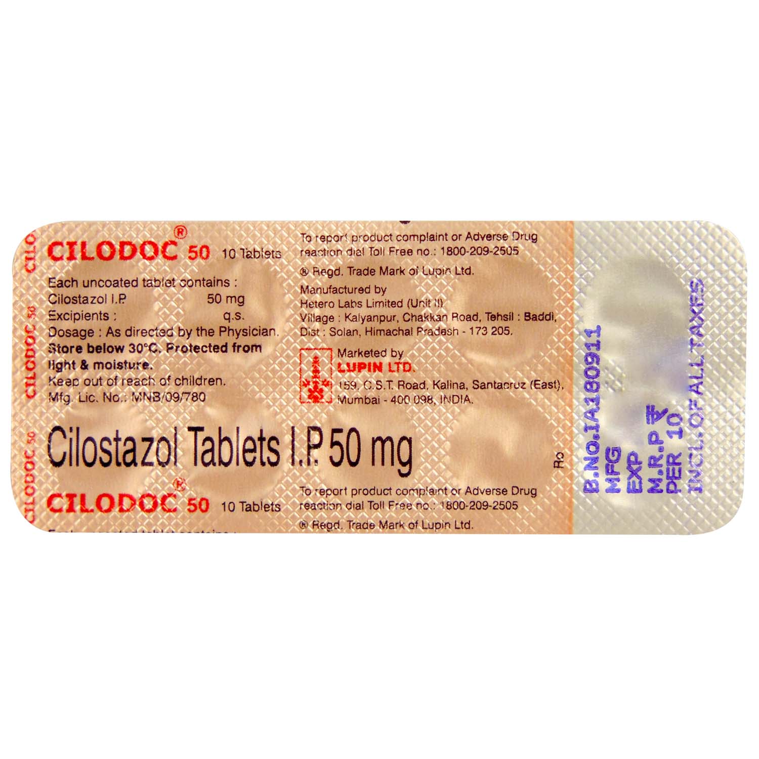 Cilodoc 50 Tablet 10's, Pack of 10 TABLETS Cilodoc 50 Tablet 10's, Pack of 10 TABLETS