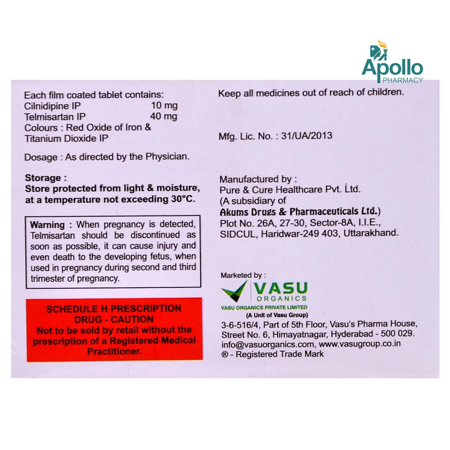 Cildipin-T Tablet 10's, Pack of 10 TABLETS Cildipin-T Tablet 10's, Pack of 10 TABLETS