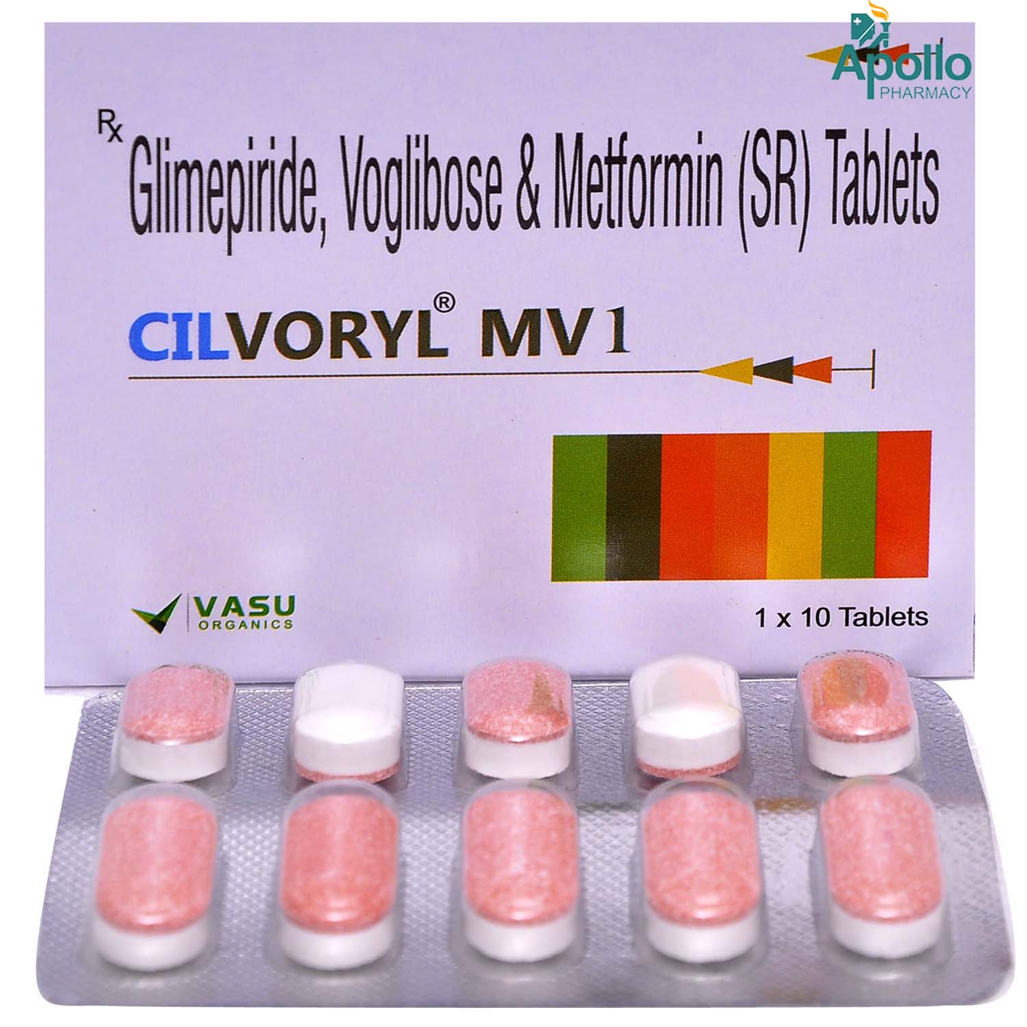 Cilvoryl MV 1 Tablet 10's, Pack of 10 TabletS Cilvoryl MV 1 Tablet 10's, Pack of 10 TabletS