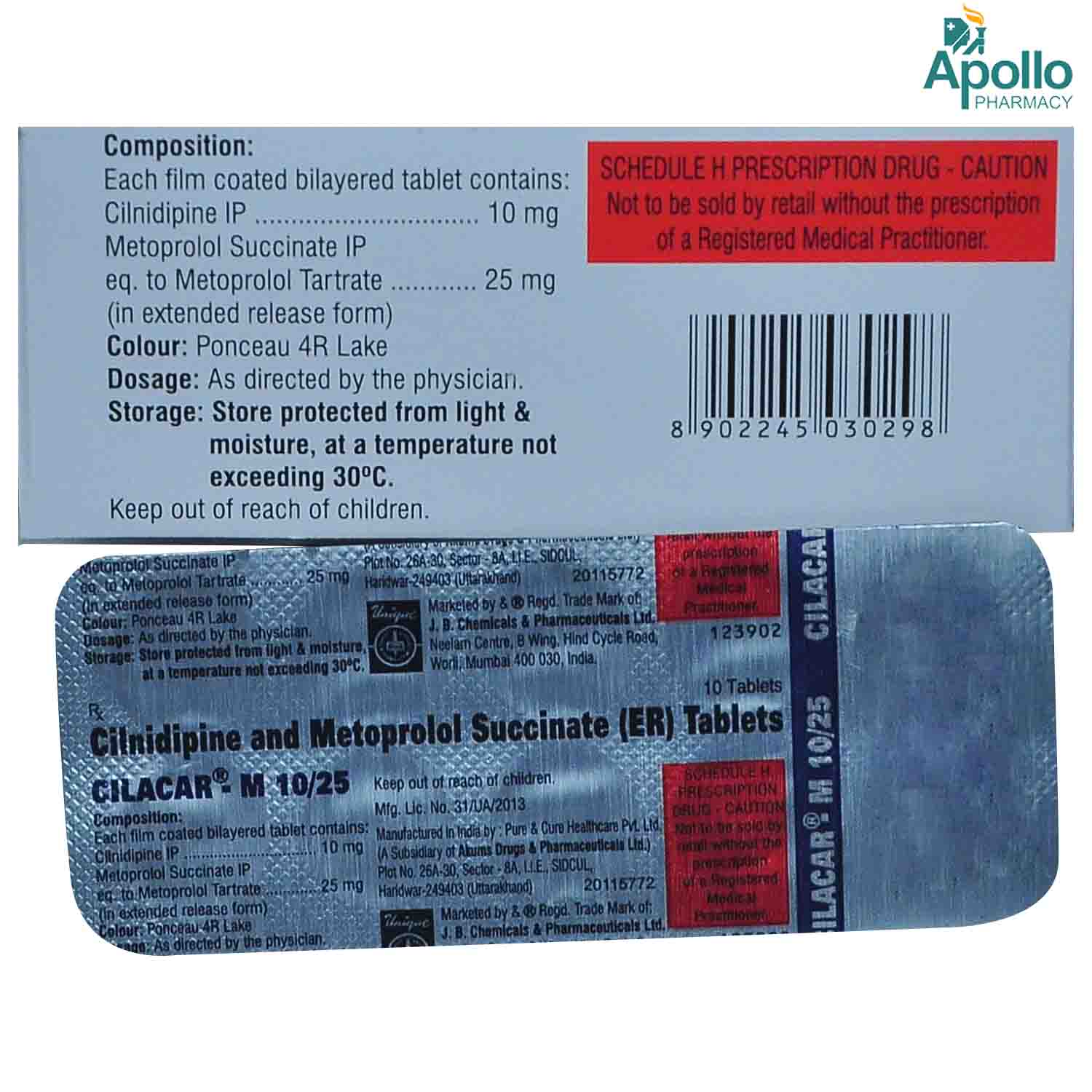 Cilacar-M 10/25 Tablet 10's, Pack of 10 TABLETS Cilacar-M 10/25 Tablet 10's, Pack of 10 TABLETS