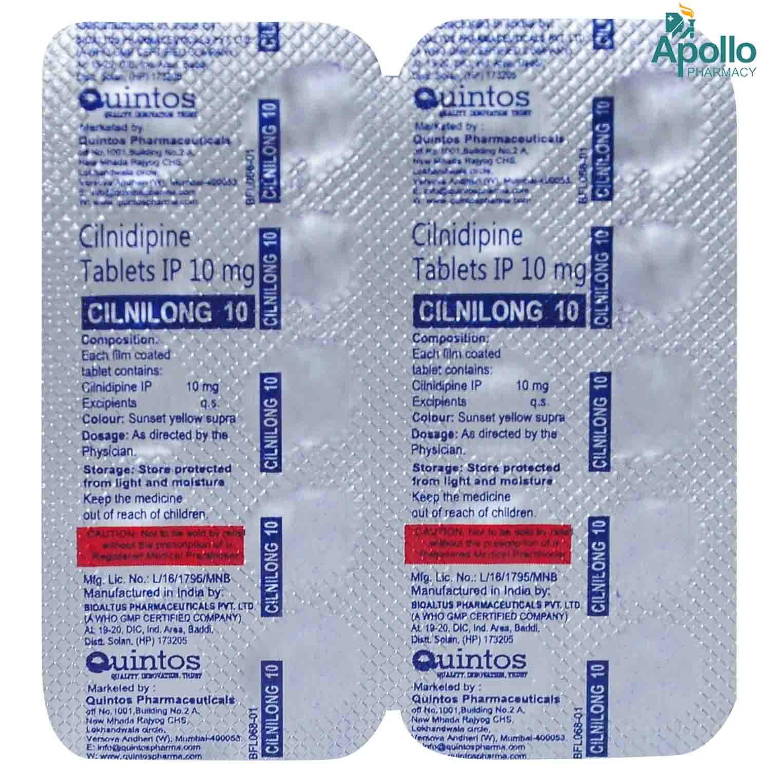 Cilnilong 10 Tablet 10's, Pack of 10 TabletS Cilnilong 10 Tablet 10's, Pack of 10 TabletS