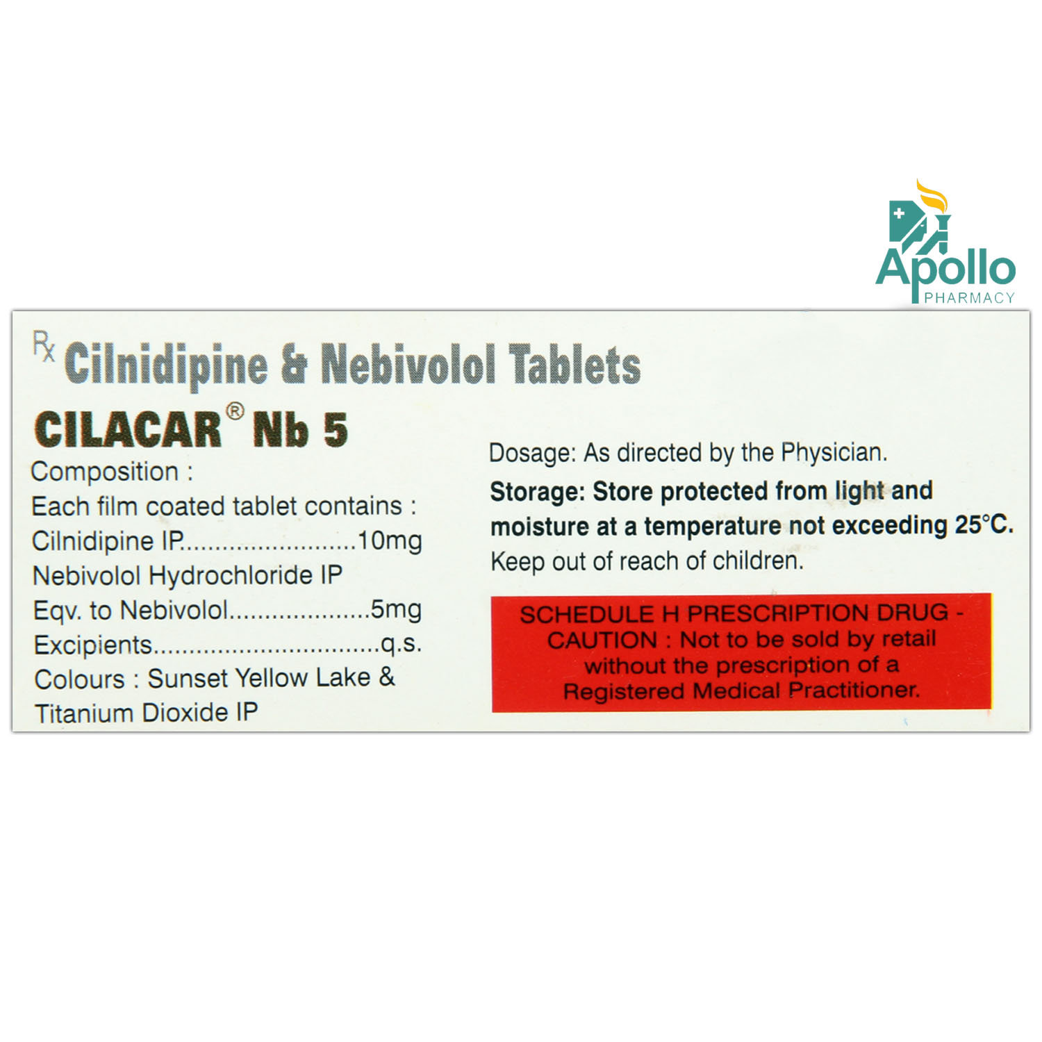 Cilacar Nb 5/10mg Tablet 10's, Pack of 10 TabletS Cilacar Nb 5/10mg Tablet 10's, Pack of 10 TabletS