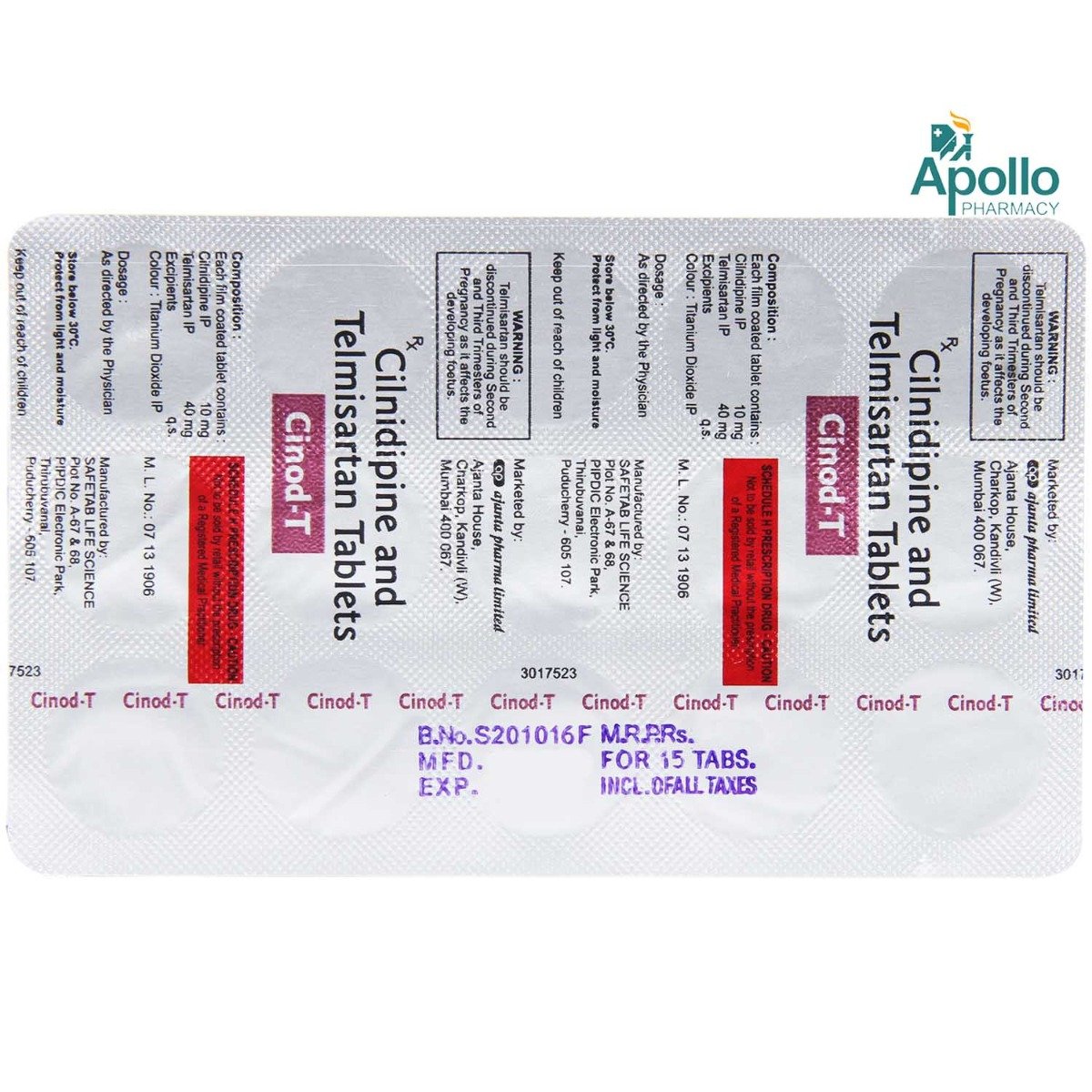 Cinod-T Tablet 15's, Pack of 15 TABLETS Cinod-T Tablet 15's, Pack of 15 TABLETS