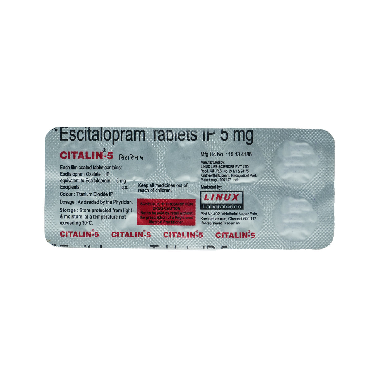 Citalin-5 Tablet 10's, Pack of 10 TABLETS Citalin-5 Tablet 10's, Pack of 10 TABLETS