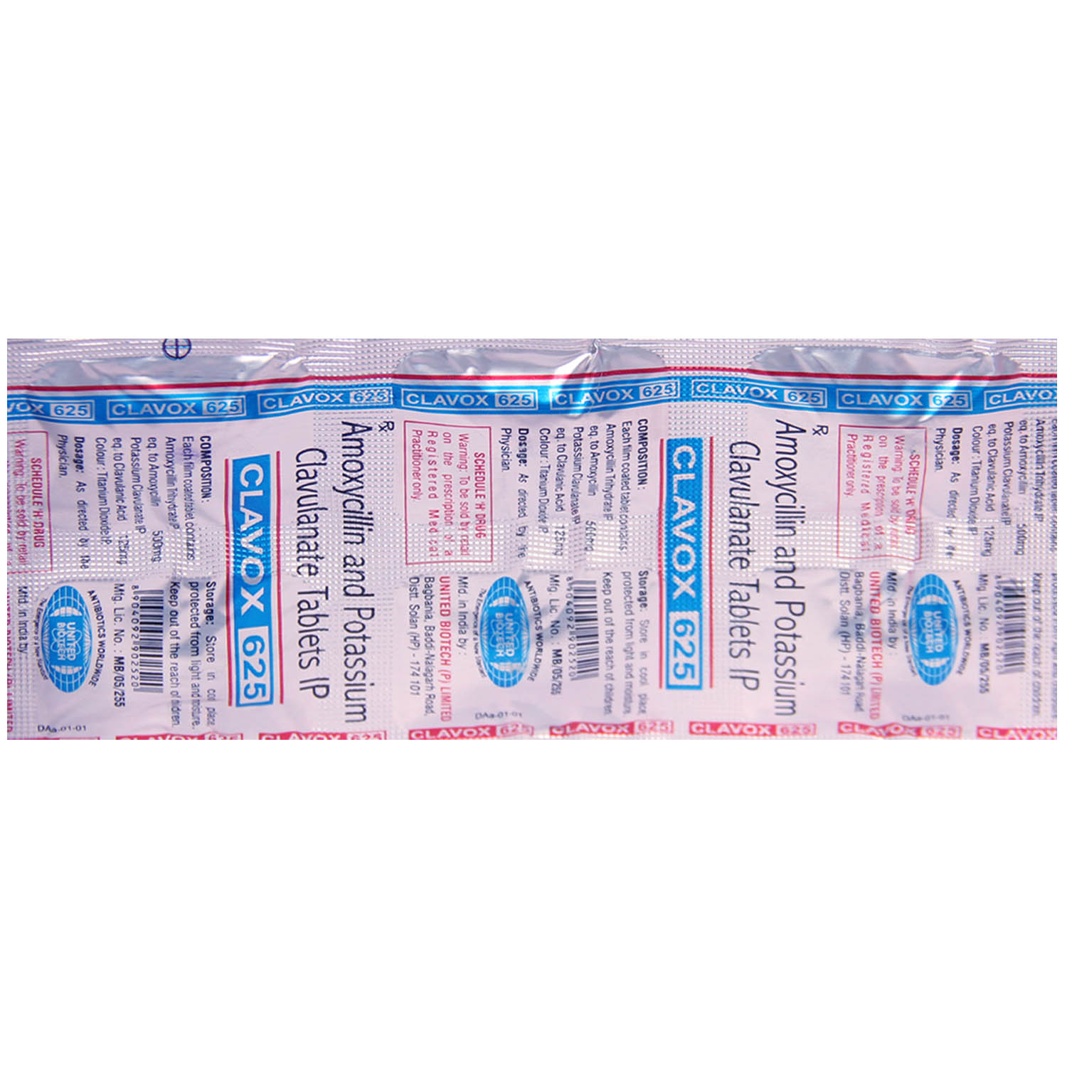 Clavox 625 mg Tablet 6's, Pack of 6 TabletS Clavox 625 mg Tablet 6's, Pack of 6 TabletS