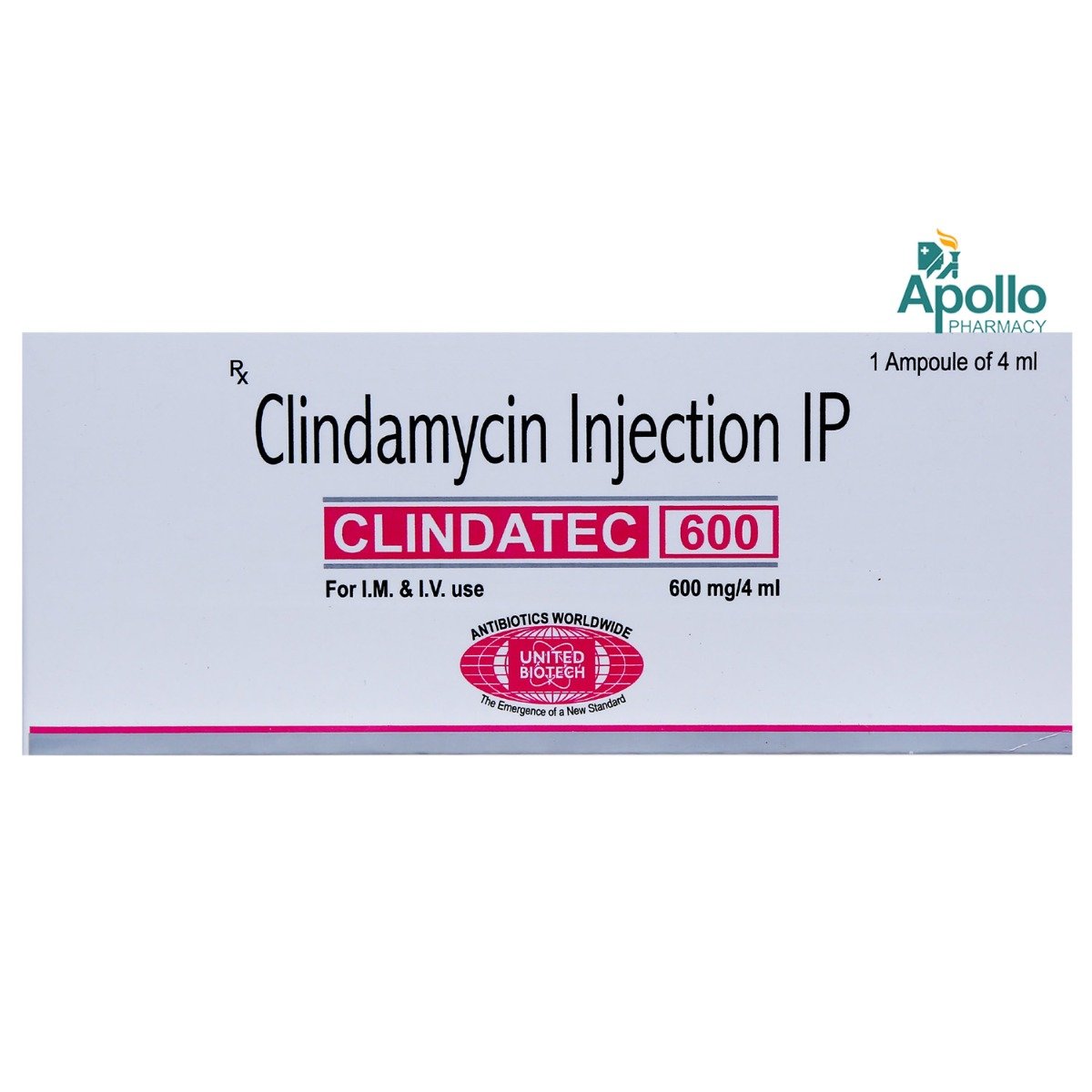Clindatec 600 mg Injection 4 ml, Pack of 1 Injection Clindatec 600 mg Injection 4 ml, Pack of 1 Injection