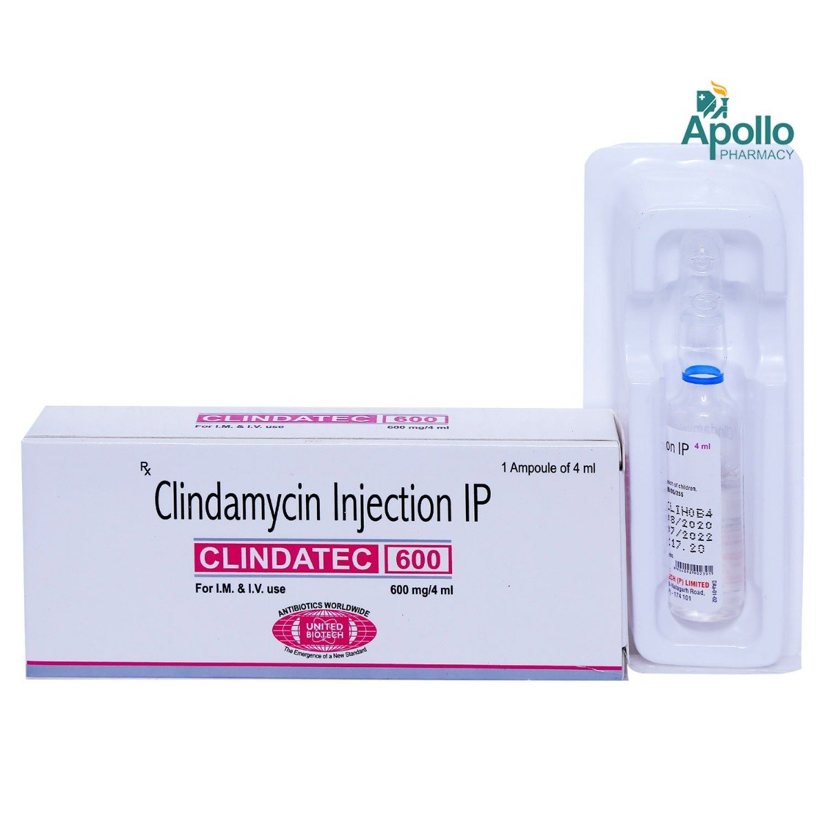 Clindatec 600 mg Injection 4 ml, Pack of 1 Injection Clindatec 600 mg Injection 4 ml, Pack of 1 Injection