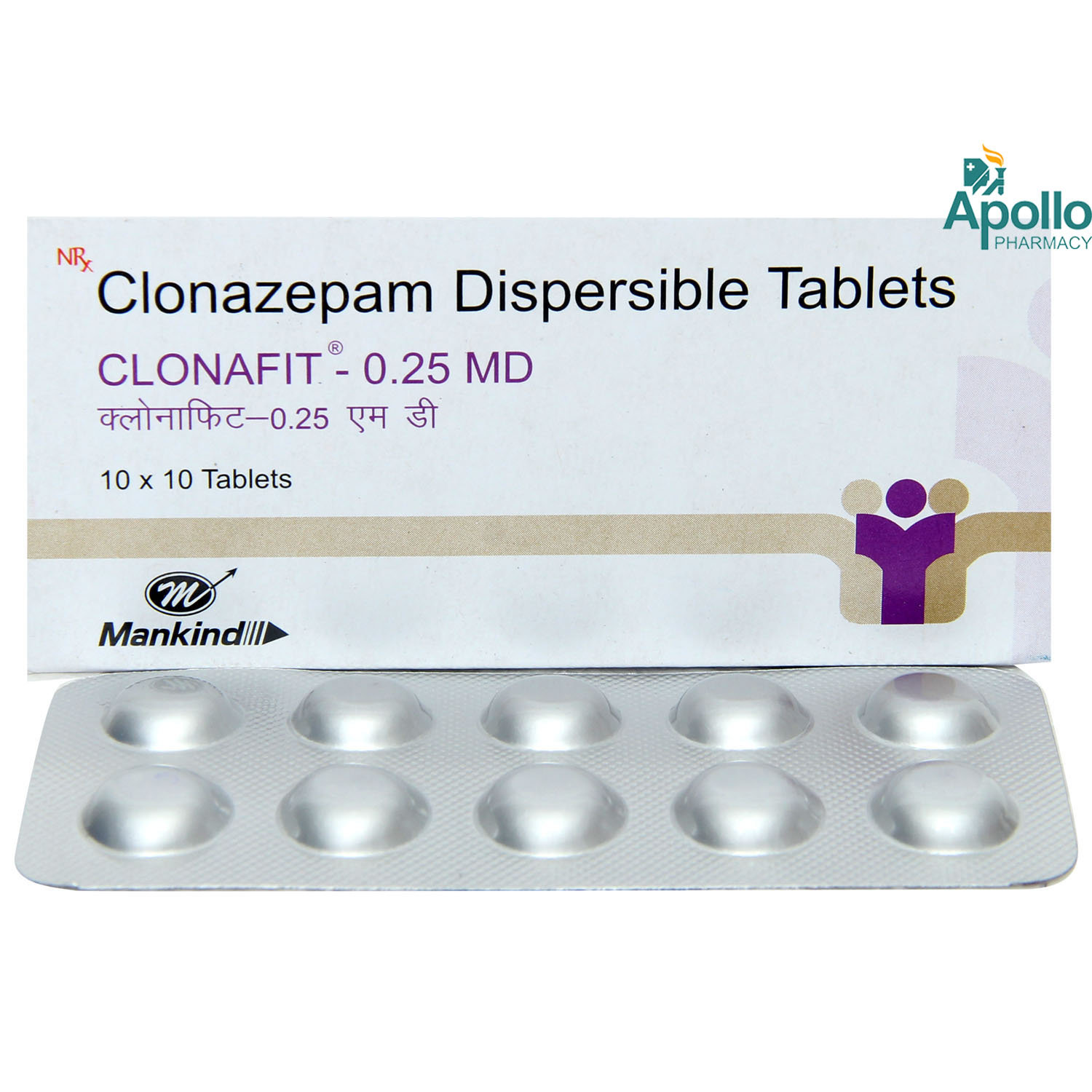 Clonafit 0.25 MD Tablet 10's, Pack of 10 TABLETS Clonafit 0.25 MD Tablet 10's, Pack of 10 TABLETS