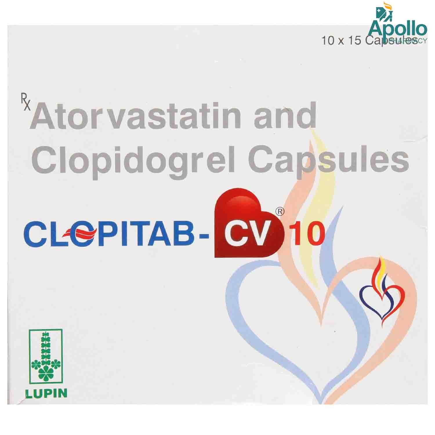 Clopitab CV 10 Capsule 15's, Pack of 15 CAPSULES Clopitab CV 10 Capsule 15's, Pack of 15 CAPSULES