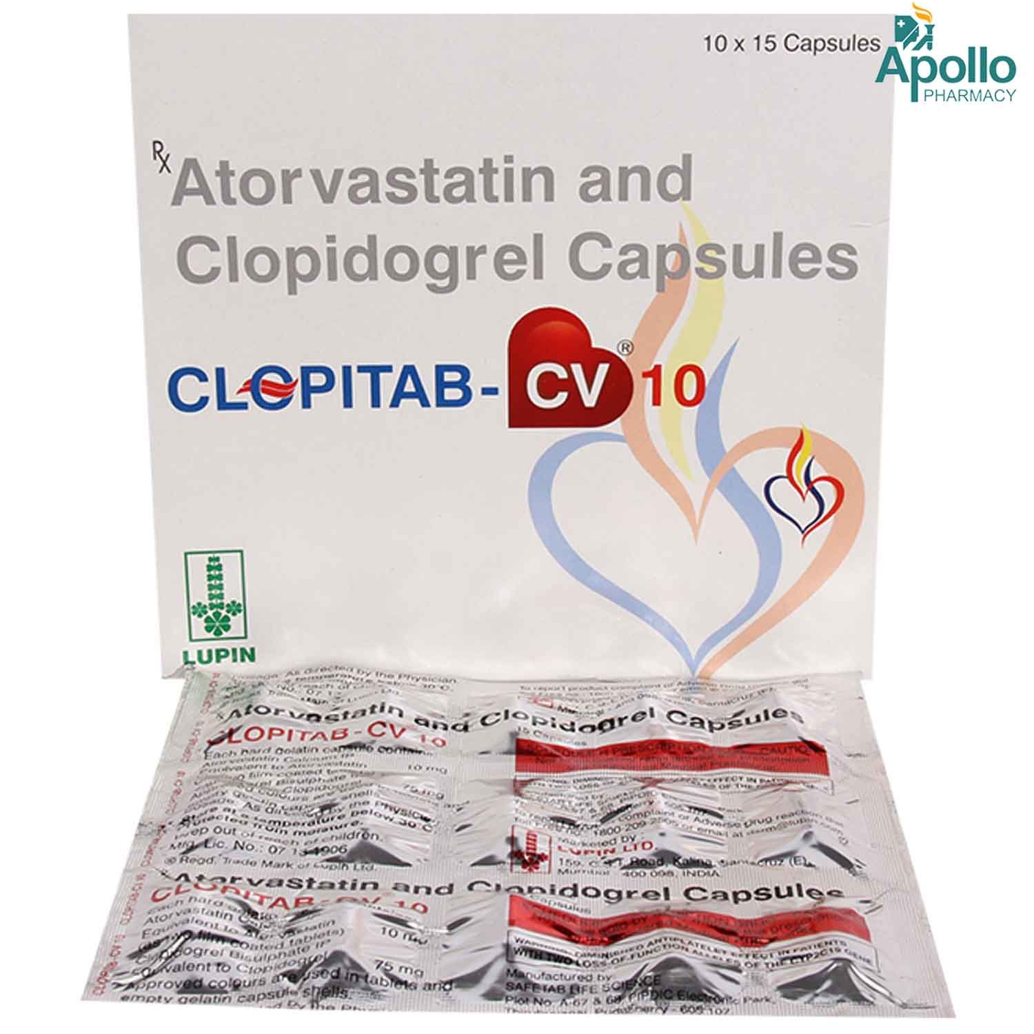 Clopitab CV 10 Capsule 15's, Pack of 15 CAPSULES Clopitab CV 10 Capsule 15's, Pack of 15 CAPSULES