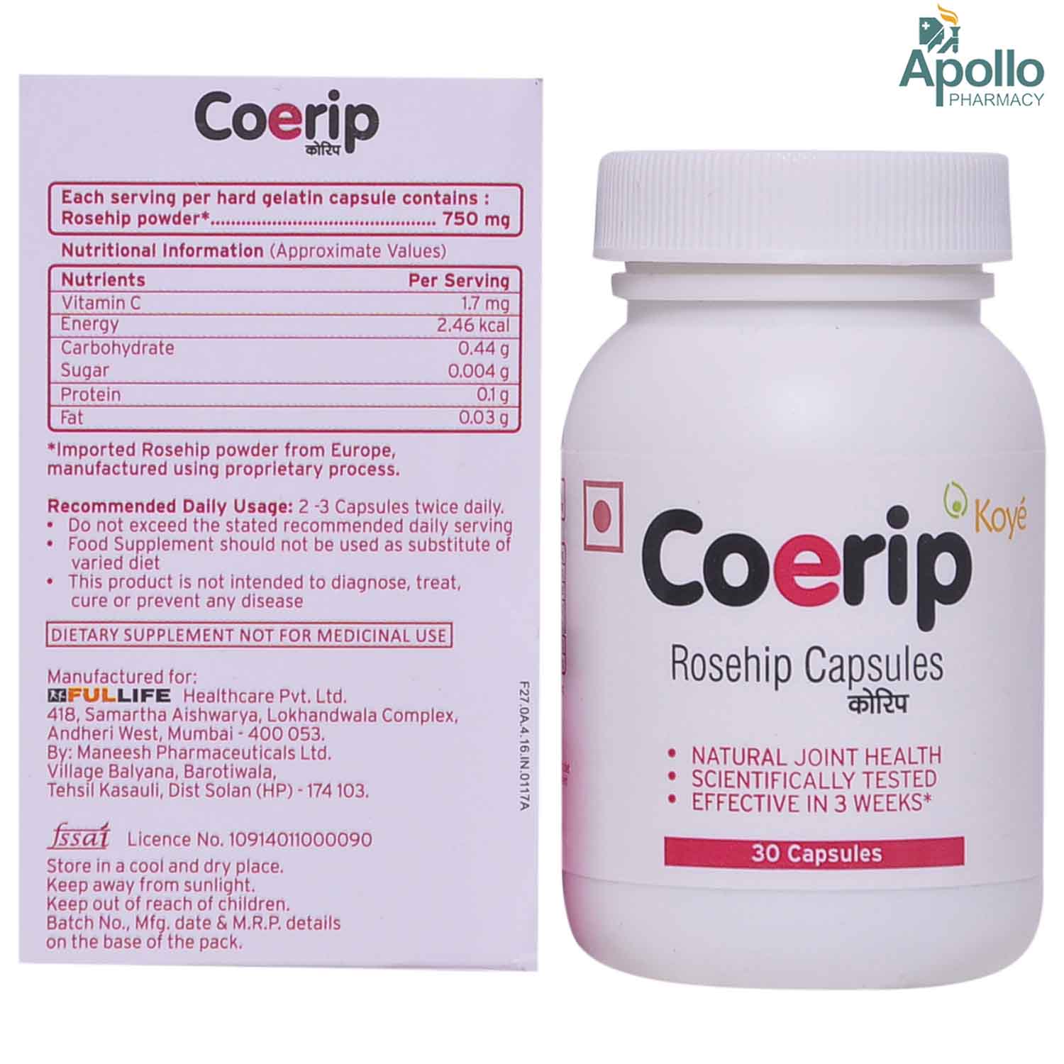 Coerip Capsule 30's, Pack of 1 Capsule Coerip Capsule 30's, Pack of 1 Capsule