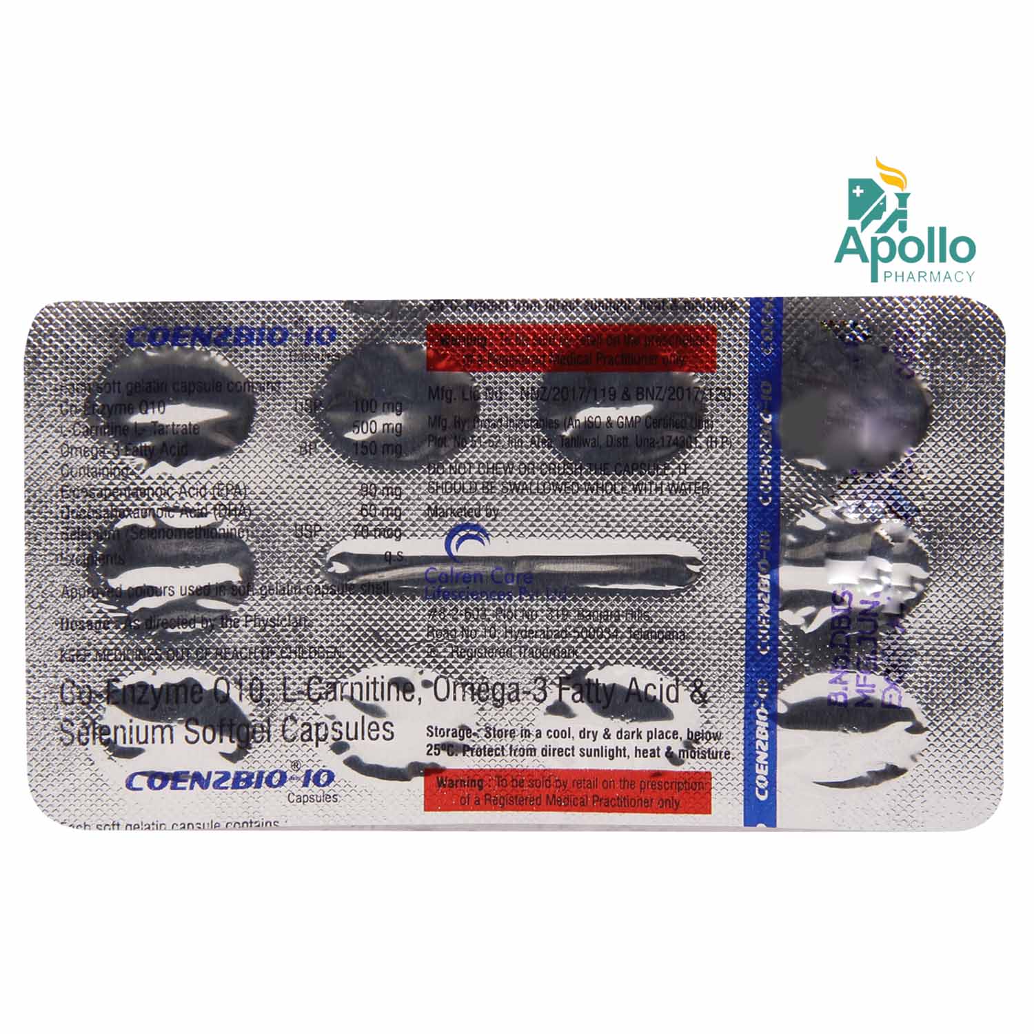 Coenzbio 10 Capsule 10's, Pack of 10 CAPSULES Coenzbio 10 Capsule 10's, Pack of 10 CAPSULES