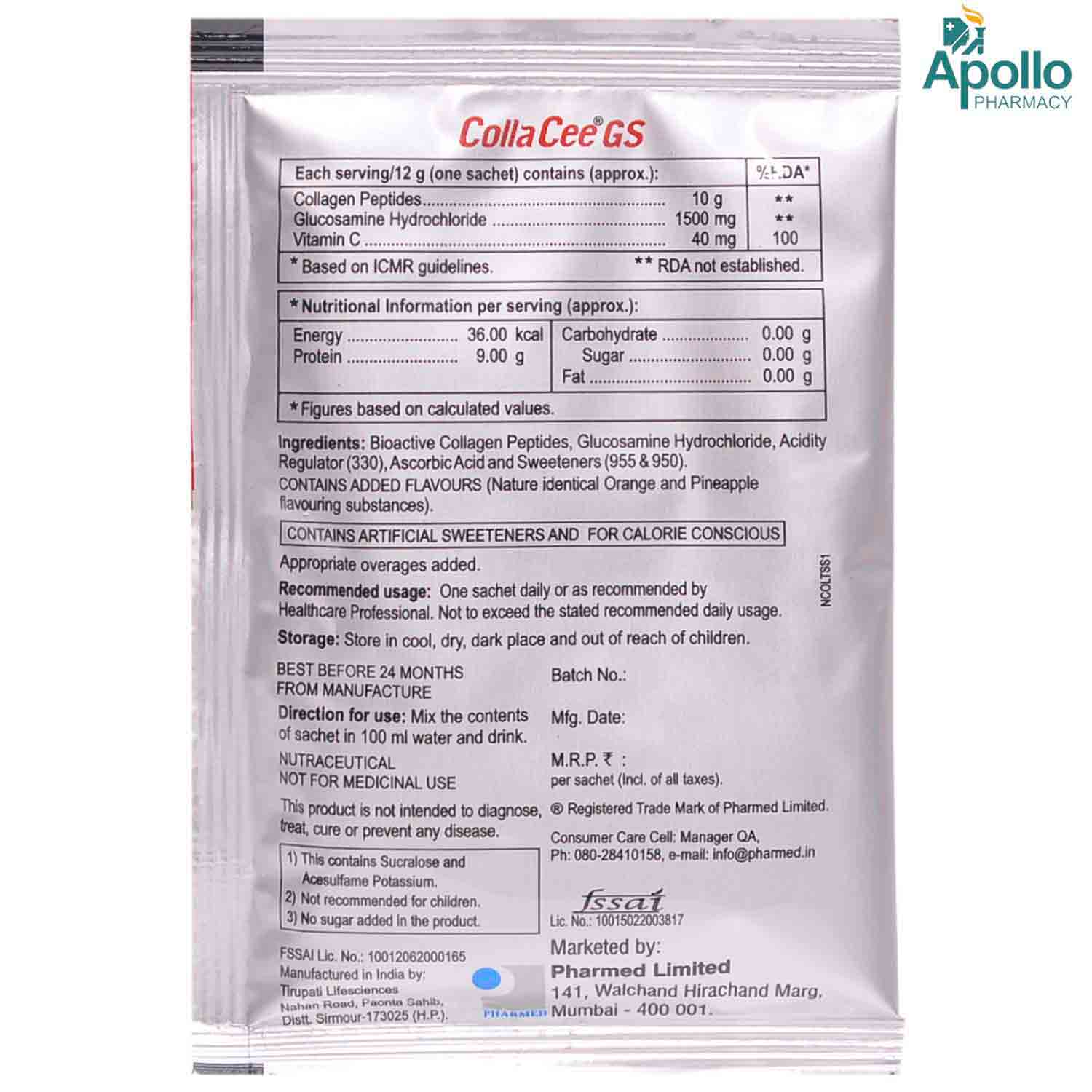 Collacee GS Sachet 12 gm, Pack of 1 POWDER Collacee GS Sachet 12 gm, Pack of 1 POWDER