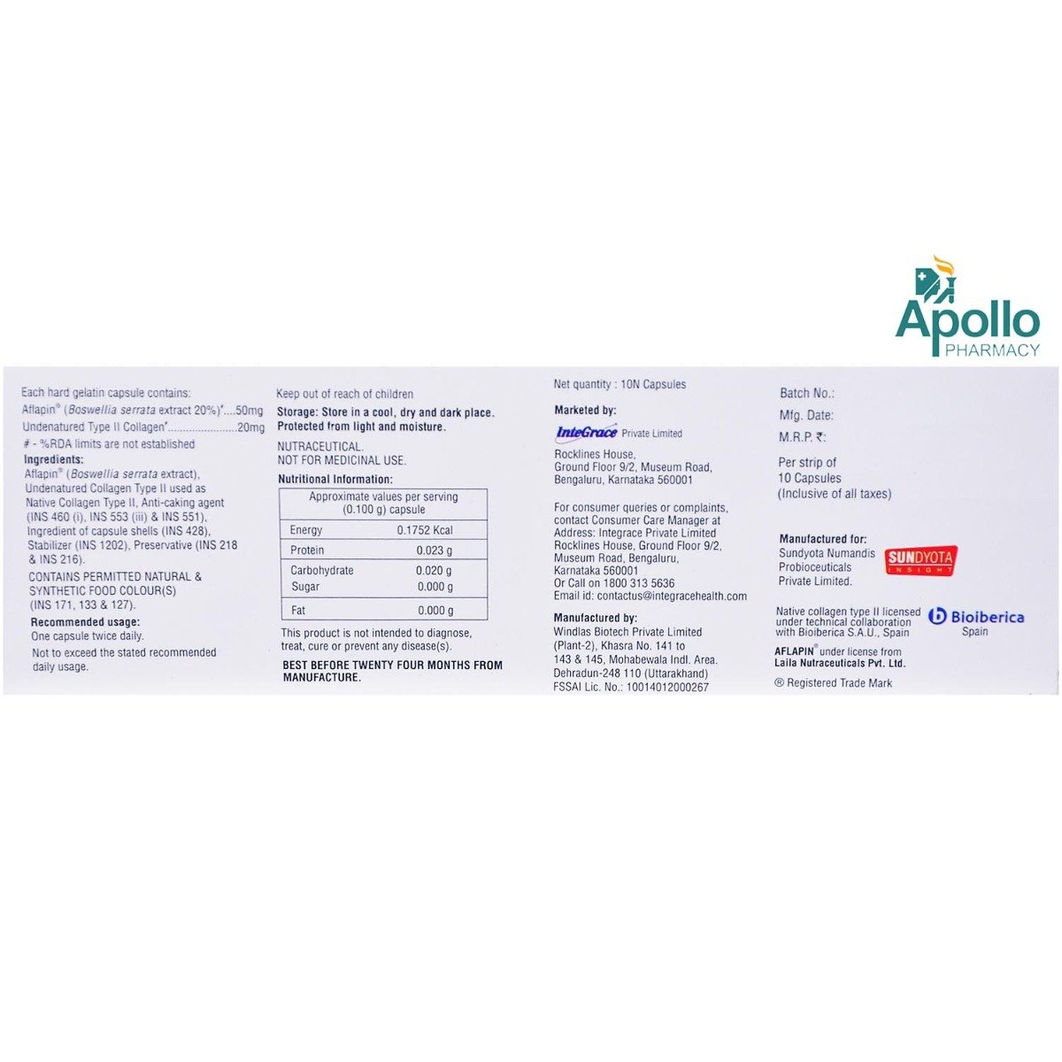 Collasmart-A Capsule 10's, Pack of 10 CapsuleS Collasmart-A Capsule 10's, Pack of 10 CapsuleS