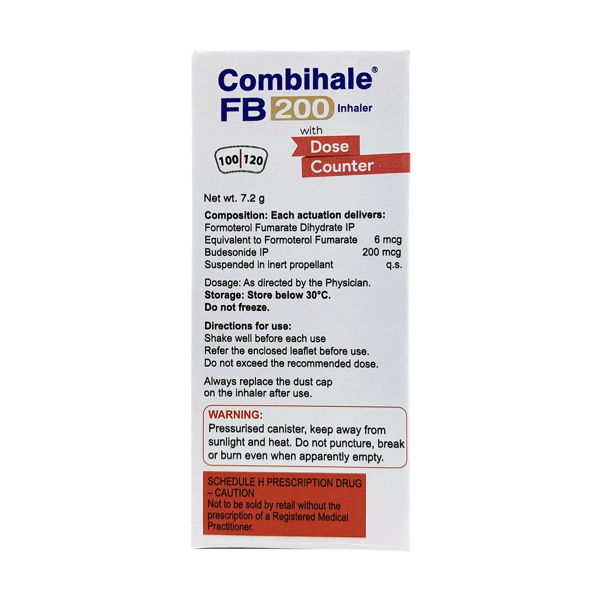 Combihale FB 200 Inhaler 1's, Pack of 1 Inhaler Combihale FB 200 Inhaler 1's, Pack of 1 Inhaler