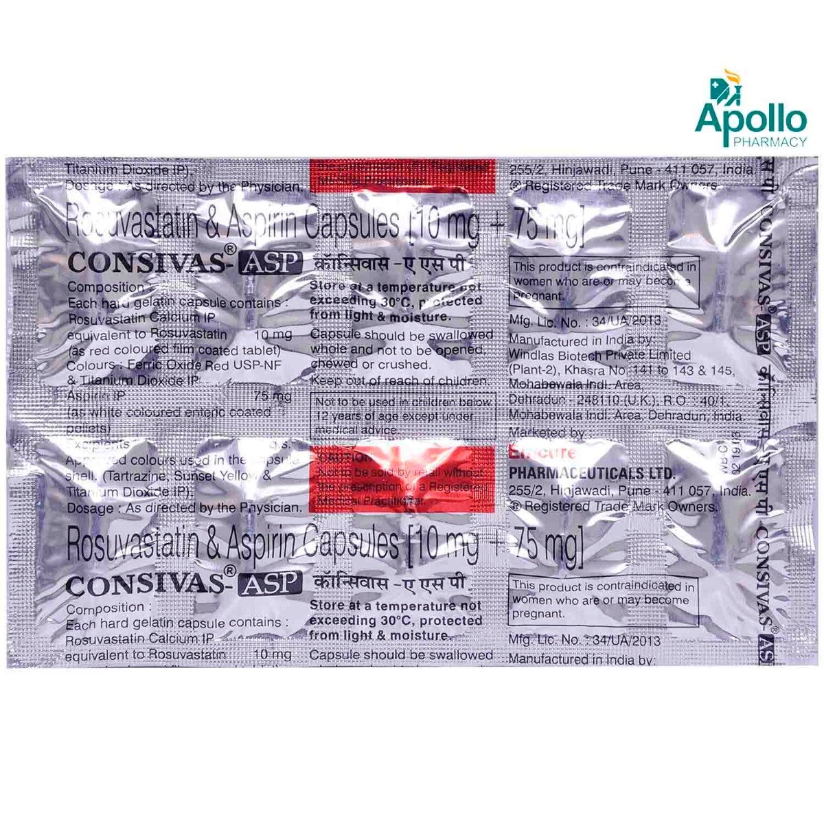 Consivas ASP Capsule 10's, Pack of 10 Consivas ASP Capsule 10's, Pack of 10