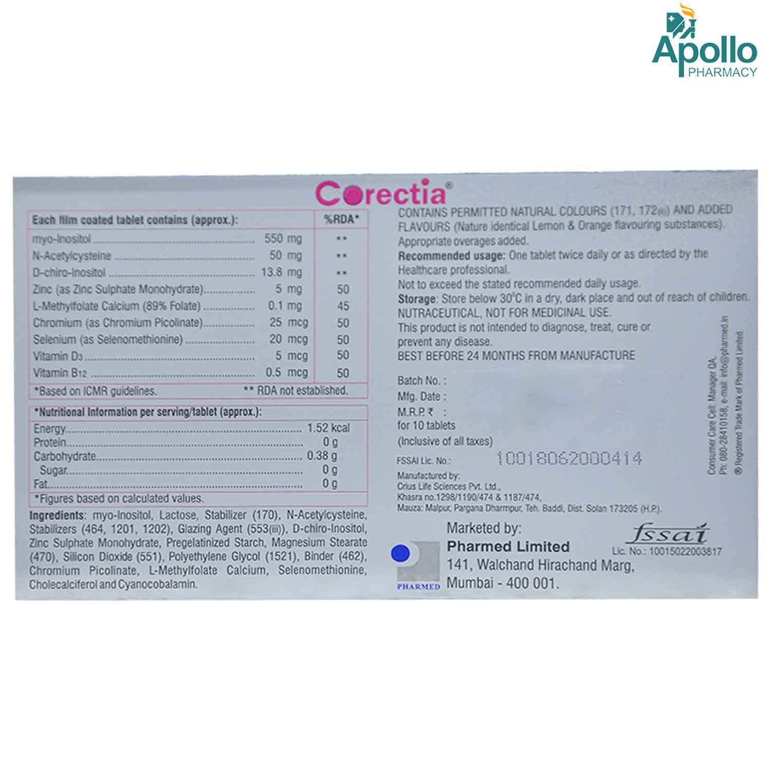 Corectia Tablets 10's, Pack of 10 Corectia Tablets 10's, Pack of 10