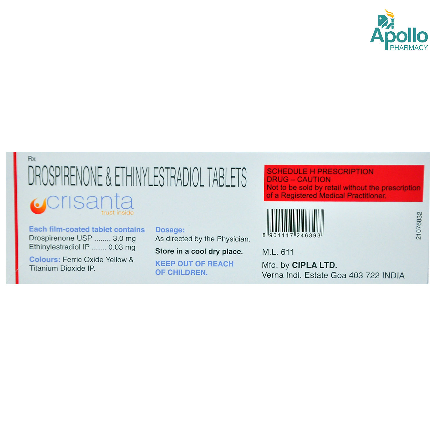 Crisanta Tablet 21's, Pack of 1 TABLET Crisanta Tablet 21's, Pack of 1 TABLET