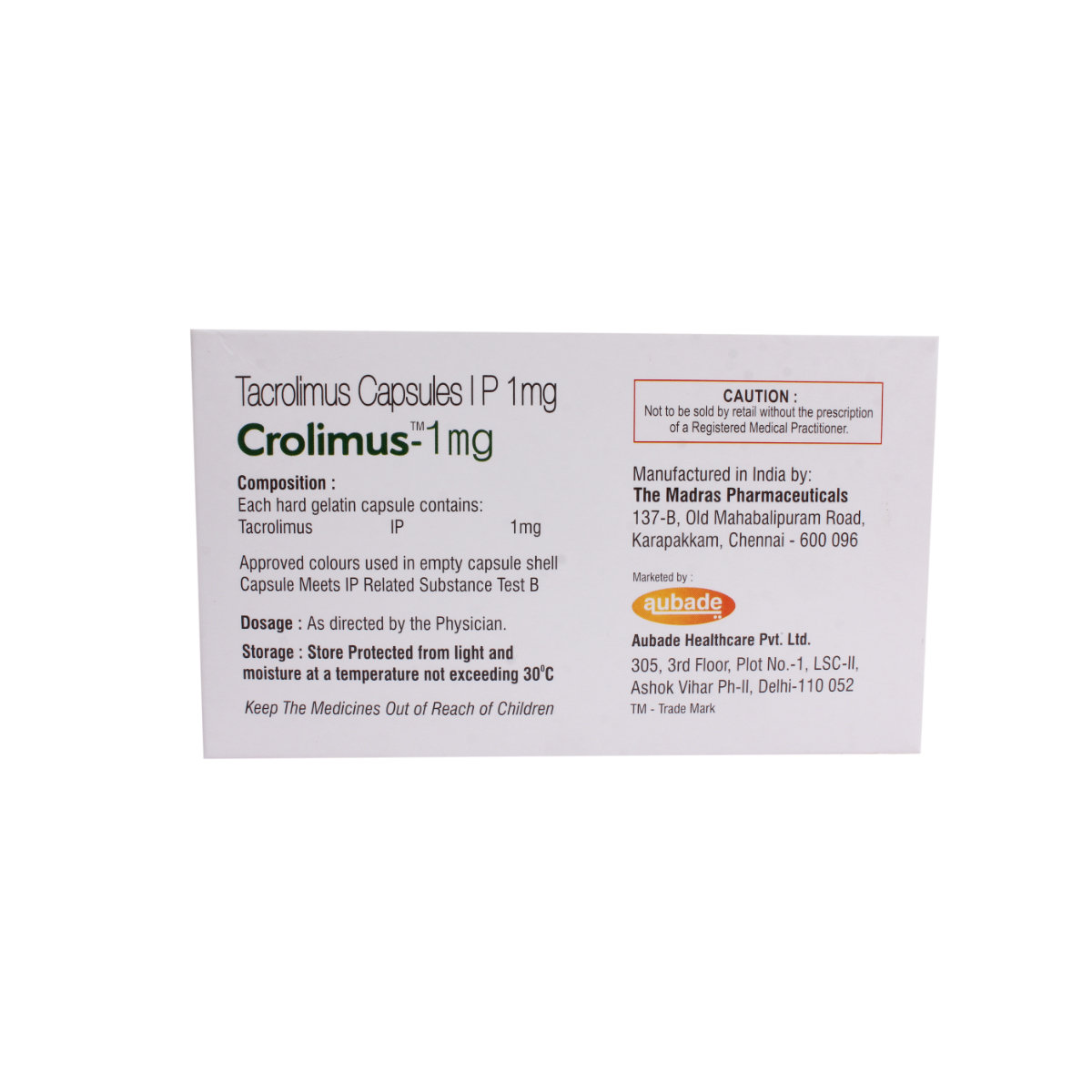 Crolimus 1 mg Capsule 10's, Pack of 10 CapsuleS Crolimus 1 mg Capsule 10's, Pack of 10 CapsuleS