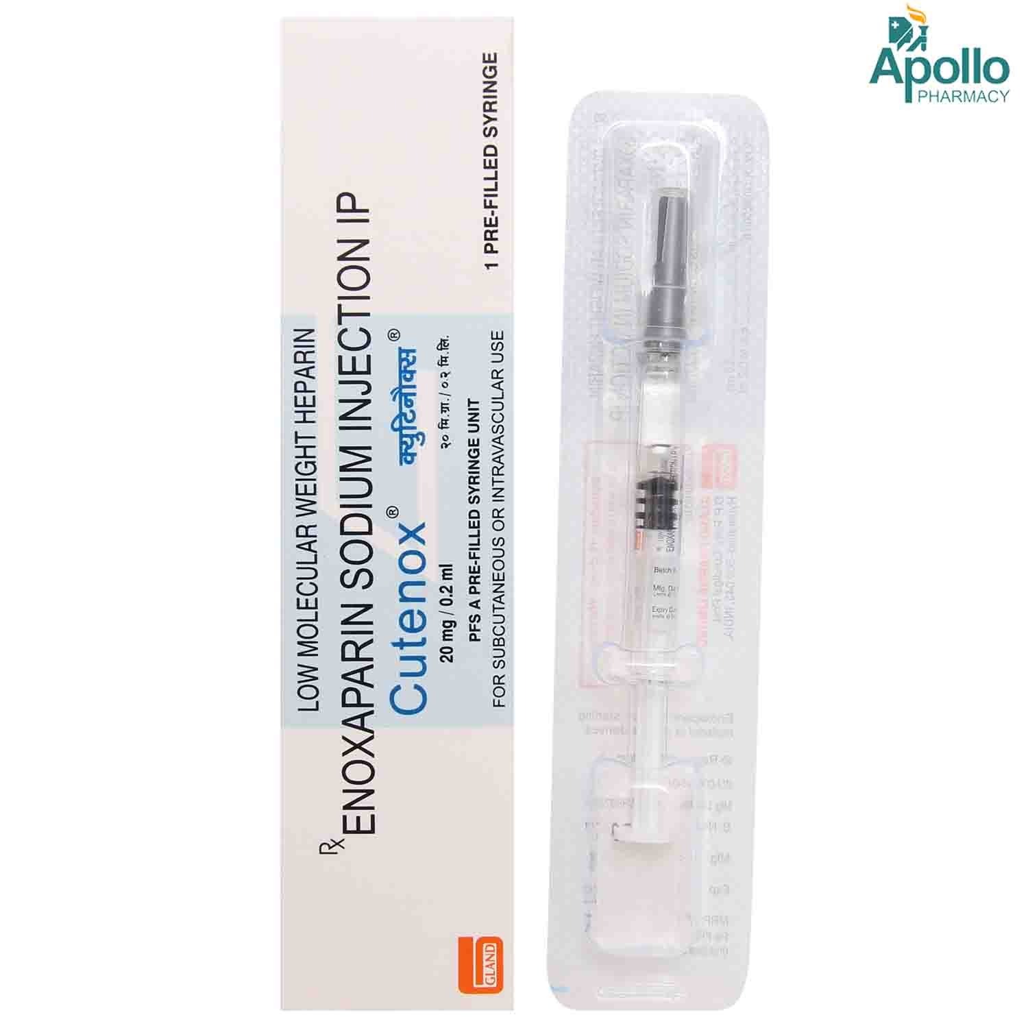 Cutenox 20 Injection 0.2 ml, Pack of 1 INJECTION Cutenox 20 Injection 0.2 ml, Pack of 1 INJECTION