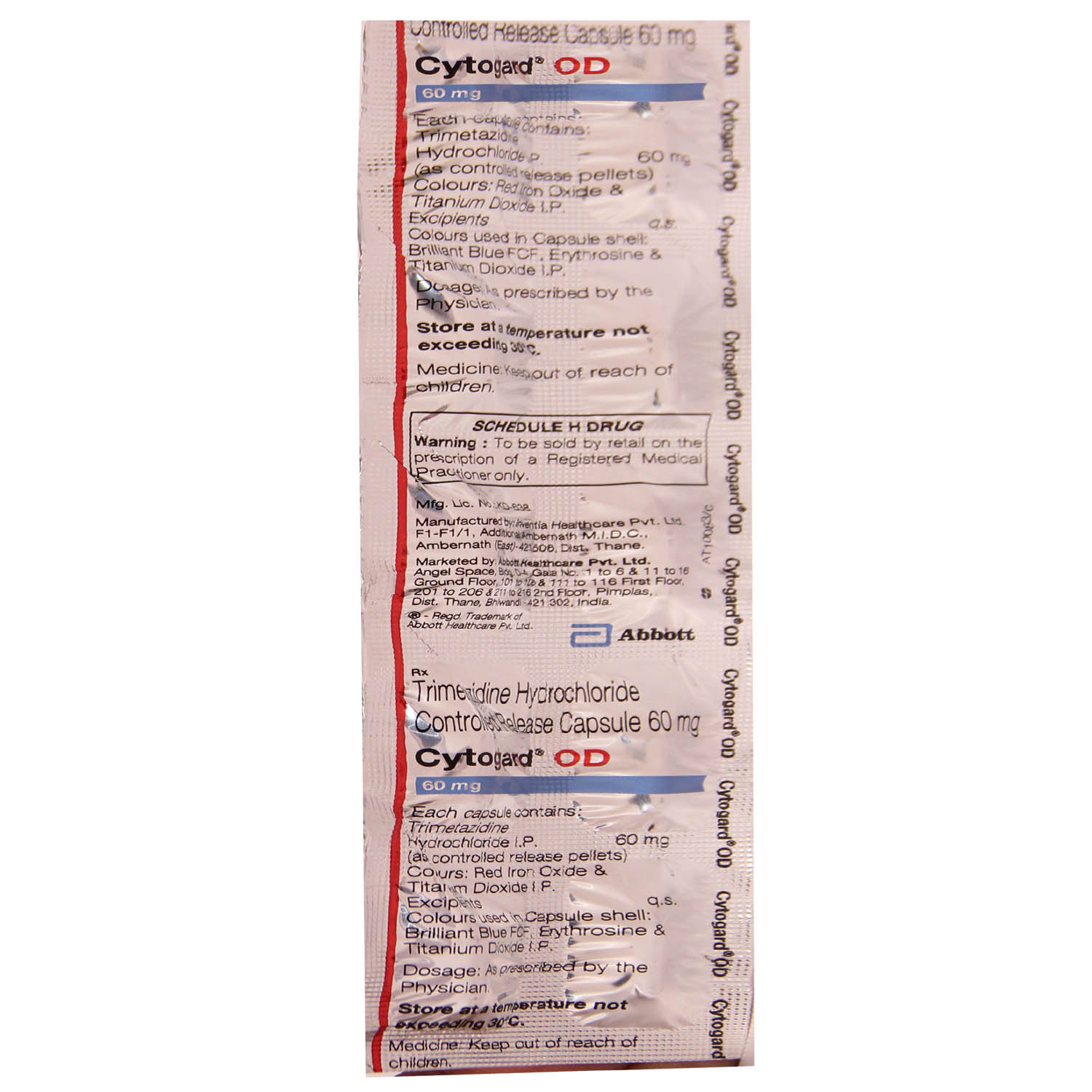 Cytogard OD 60 mg Capsule 10's, Pack of 10 CAPSULES Cytogard OD 60 mg Capsule 10's, Pack of 10 CAPSULES