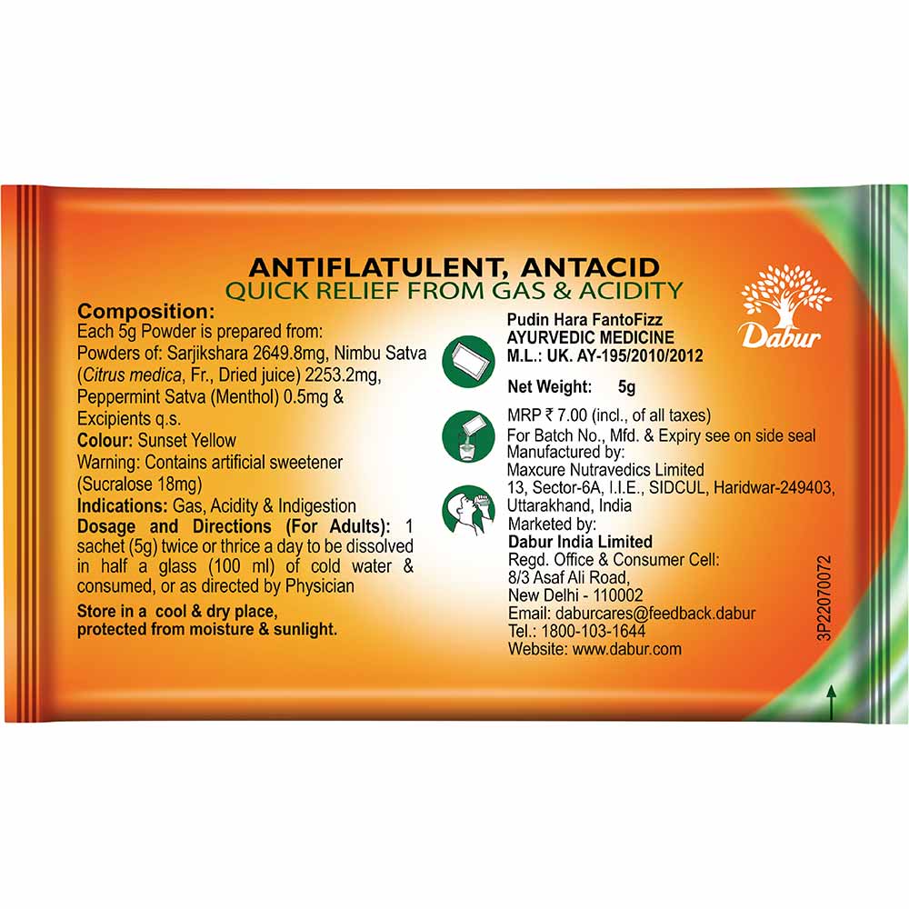 Dabur Pudin Hara Fanto Fizz Sachets, 30 gm (6 sachets x 5 gm), Pack of 1 Dabur Pudin Hara Fanto Fizz Sachets, 30 gm (6 sachets x 5 gm), Pack of 1