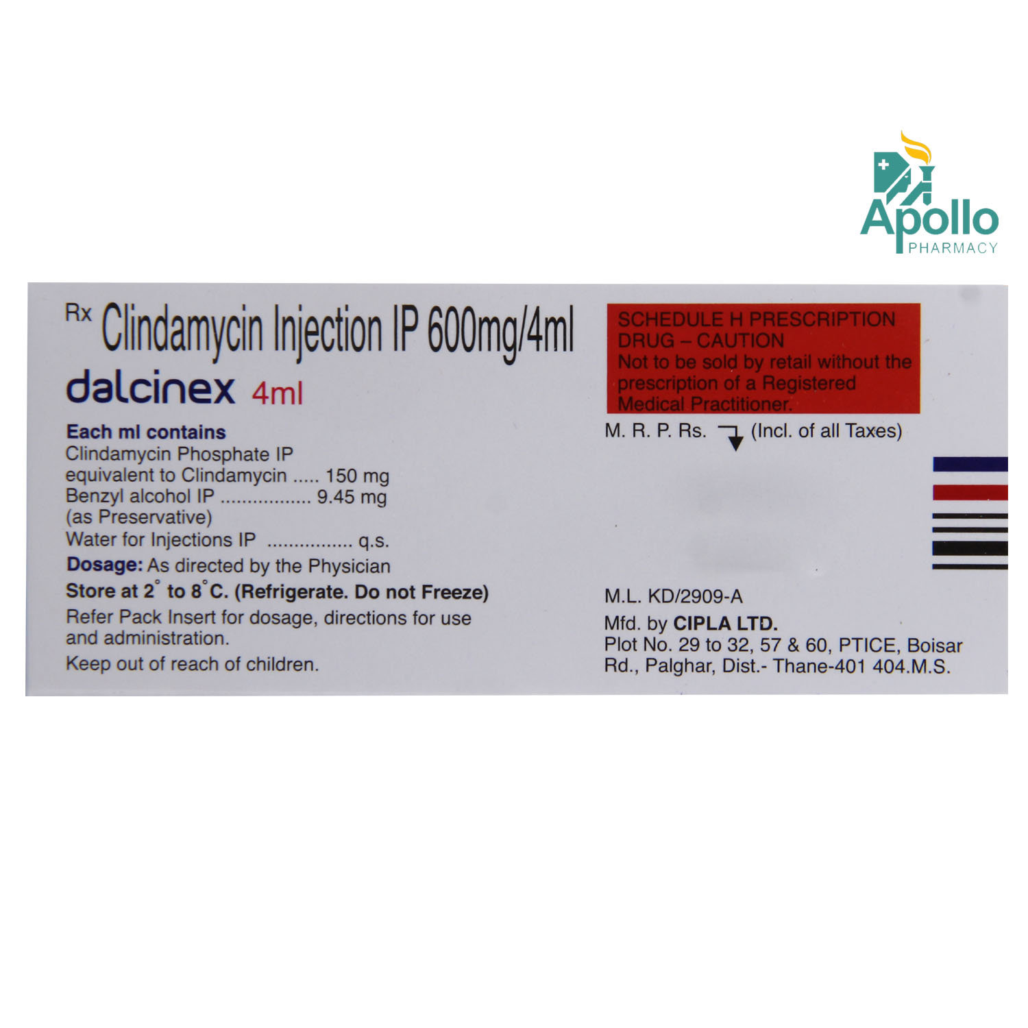 Dalcinex 600 mg Injection 4 ml, Pack of 1 Injection Dalcinex 600 mg Injection 4 ml, Pack of 1 Injection