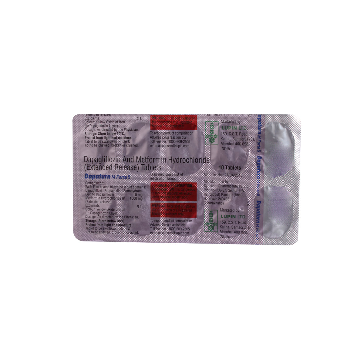 Dapaturn M Forte 5 Tablet 10's, Pack of 10 TABLETS Dapaturn M Forte 5 Tablet 10's, Pack of 10 TABLETS