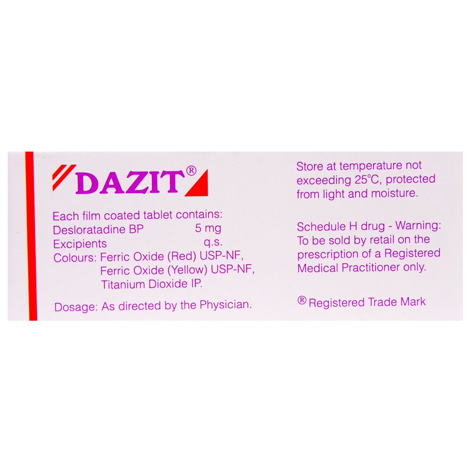 Dazit Tablet 10's, Pack of 10 TABLETS Dazit Tablet 10's, Pack of 10 TABLETS