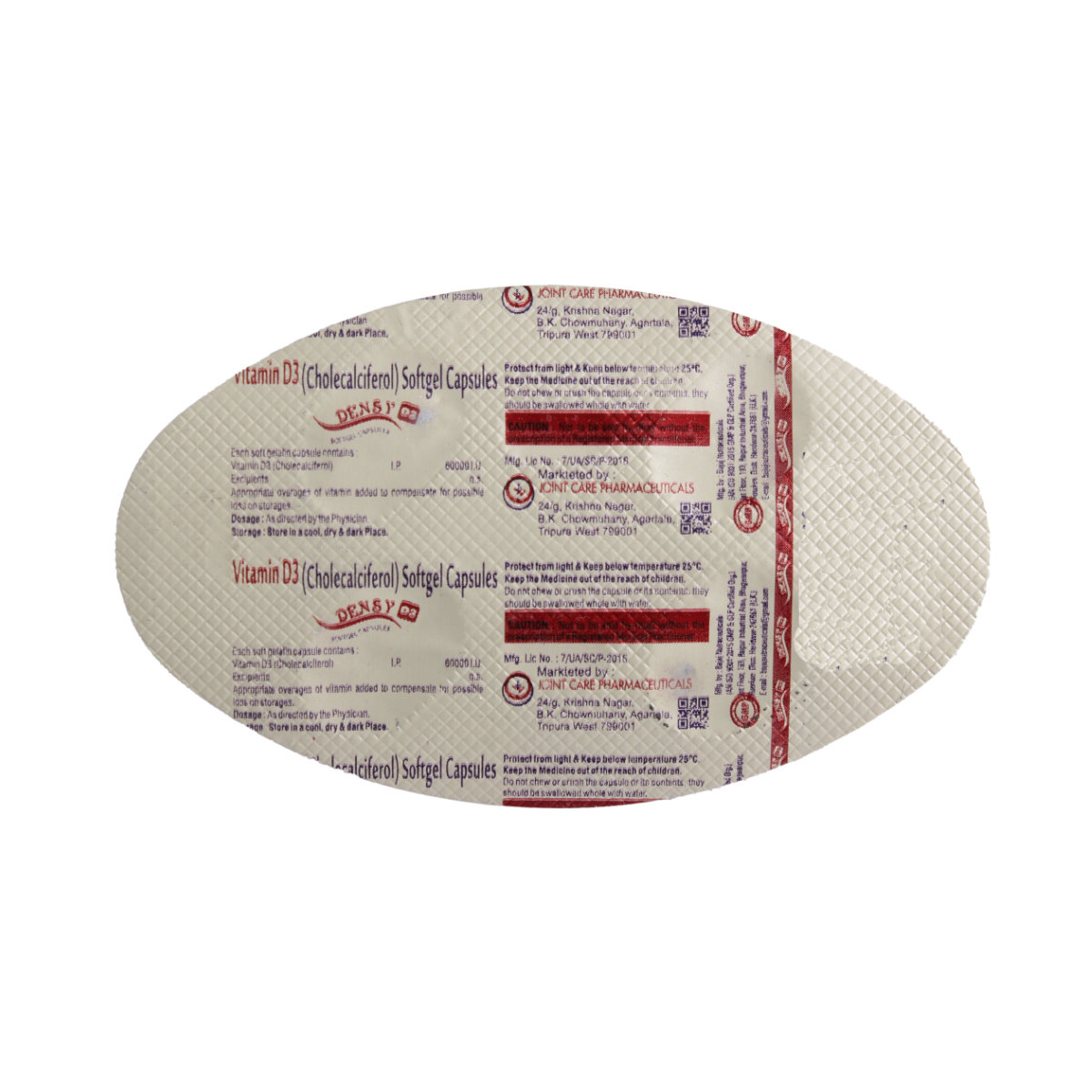 Densy D3 Soft Gelatin Capsule 4's, Pack of 4 Densy D3 Soft Gelatin Capsule 4's, Pack of 4