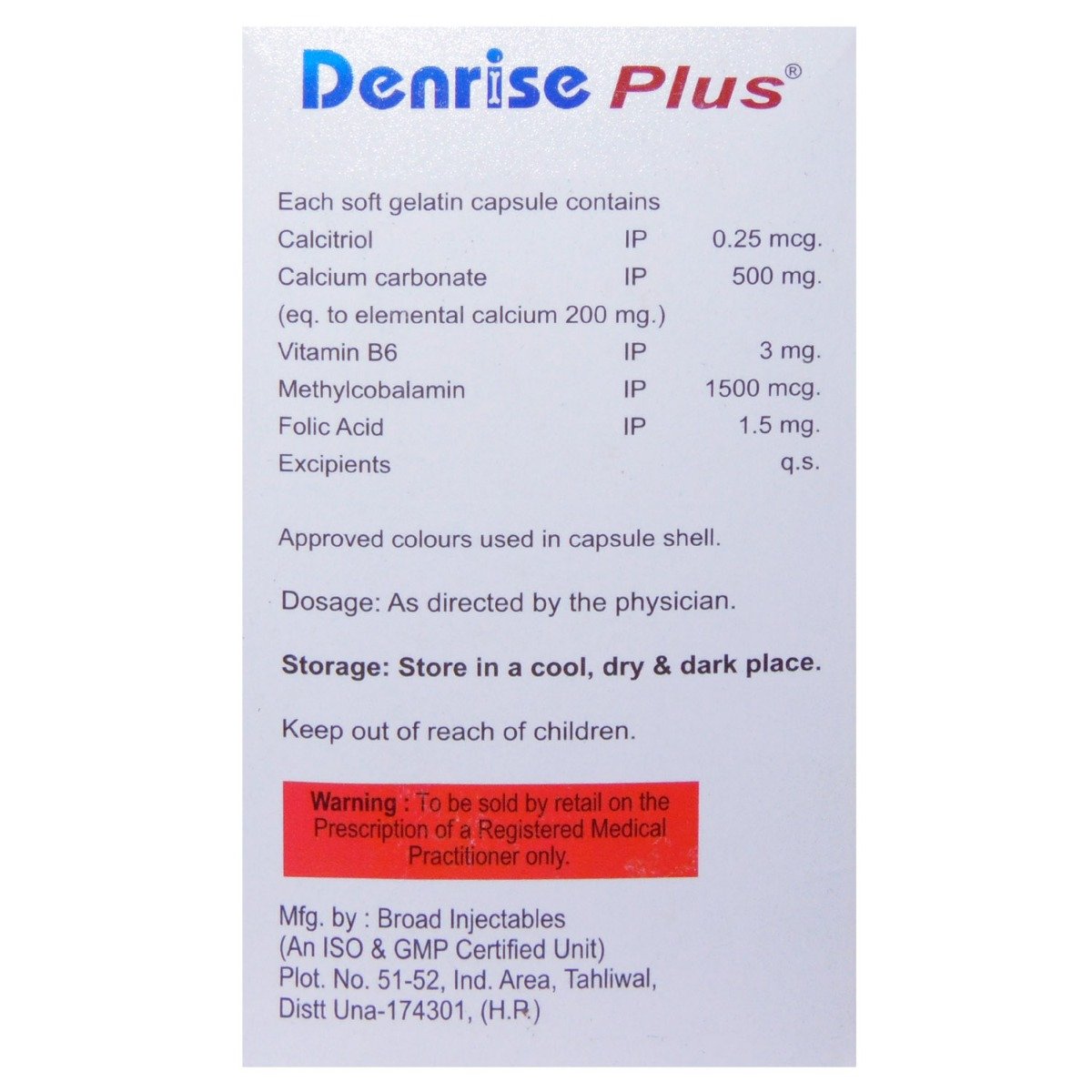Denrise Plus Capsule 10's, Pack of 10 CAPSULES Denrise Plus Capsule 10's, Pack of 10 CAPSULES