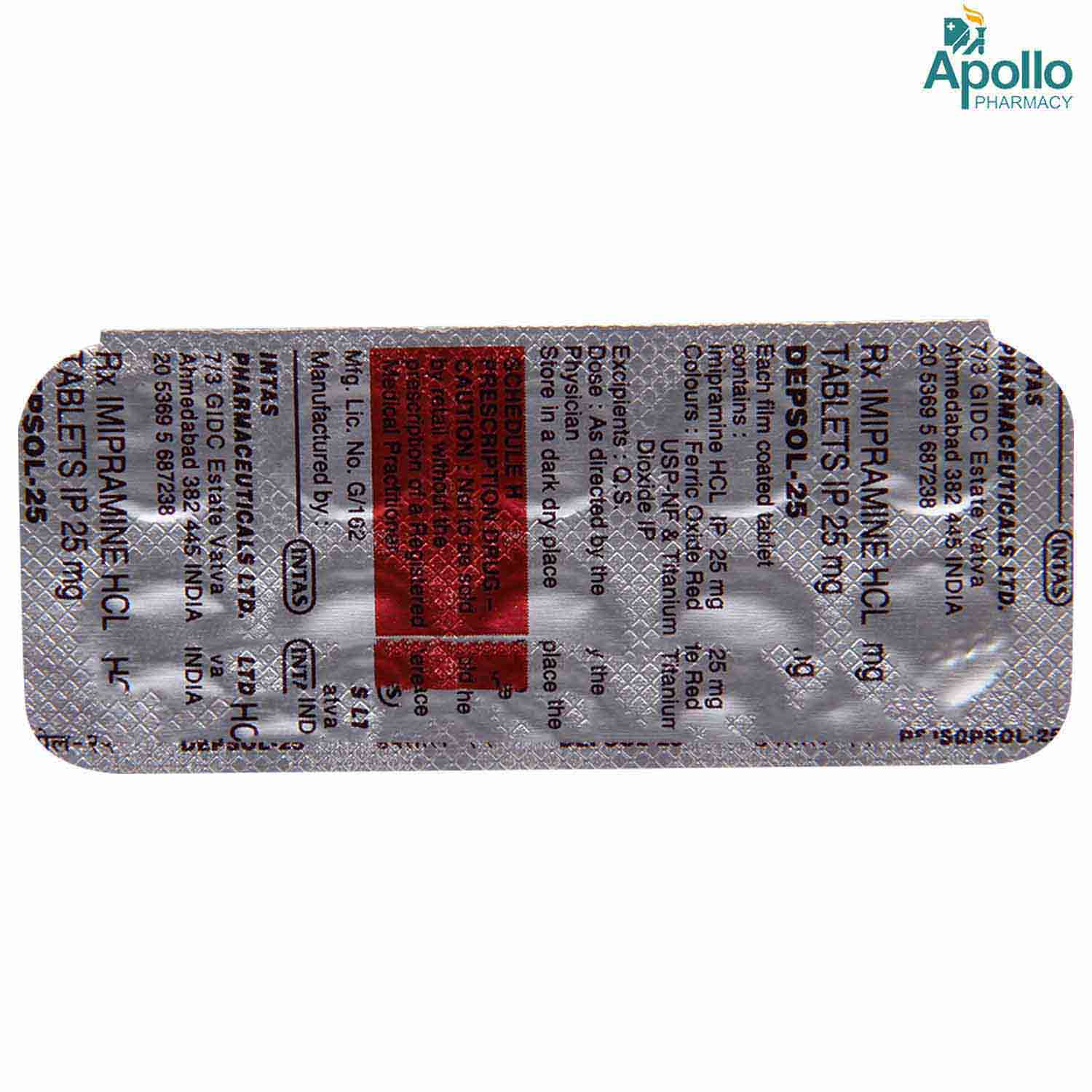 DEPSOL 25MG TABLET, Pack of 10 TABLETS DEPSOL 25MG TABLET, Pack of 10 TABLETS