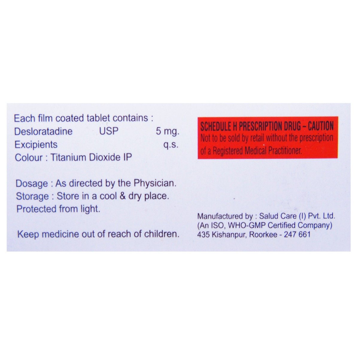 Desalert Tablet 10's, Pack of 10 TabletS Desalert Tablet 10's, Pack of 10 TabletS