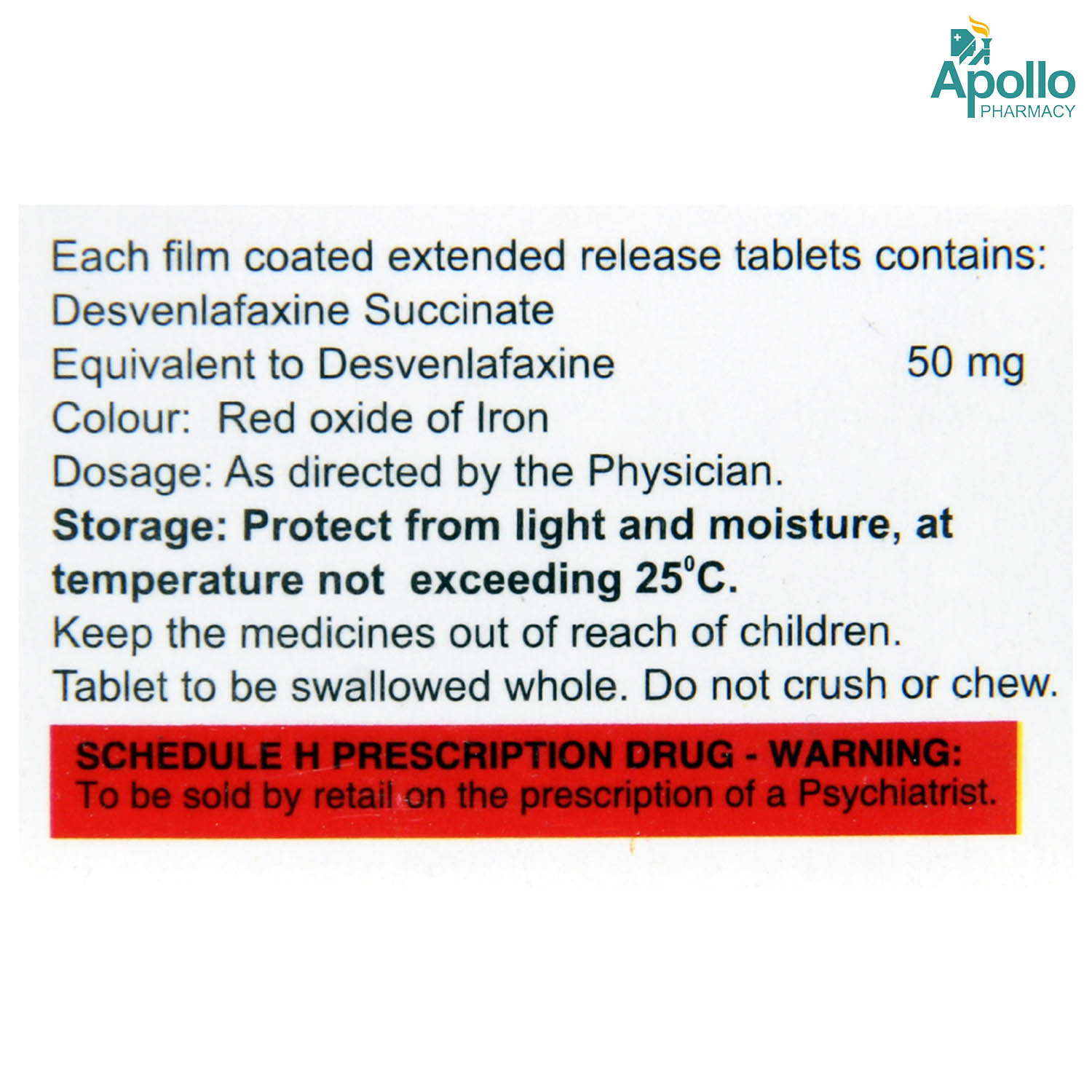 Desvelaf ER-50 Tablet 10's, Pack of 10 TABLETS Desvelaf ER-50 Tablet 10's, Pack of 10 TABLETS