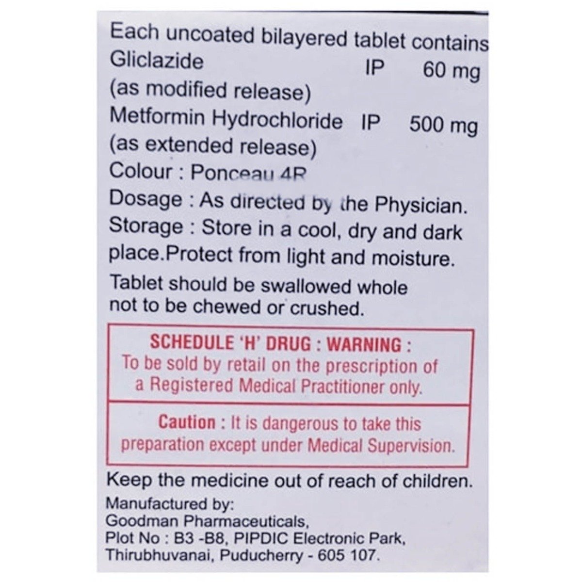 Diabend MEX 60 Tablet 10's, Pack of 10 TABLETS Diabend MEX 60 Tablet 10's, Pack of 10 TABLETS