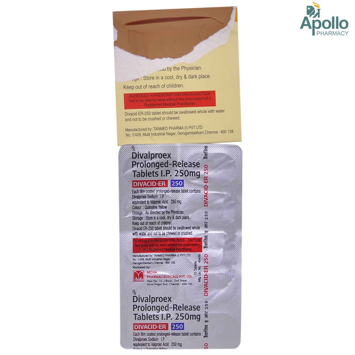 Divacid ER 250 mg Tablet 10's, Pack of 10 TabletS Divacid ER 250 mg Tablet 10's, Pack of 10 TabletS